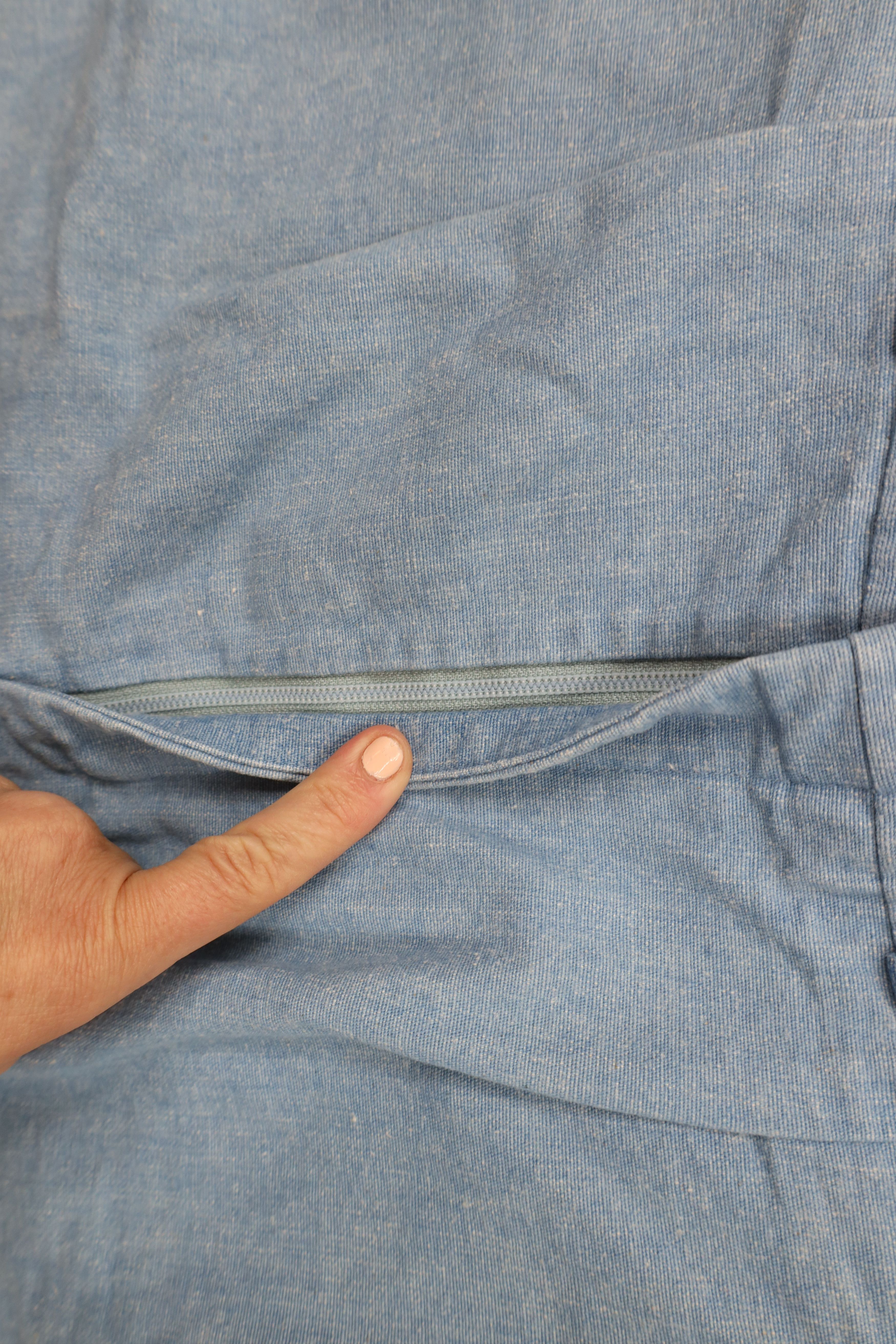 Vintage Vintage 70s Streetwear Chambray Denim Above Knee Shorts Size US 34 / EU 50 - 6 Thumbnail