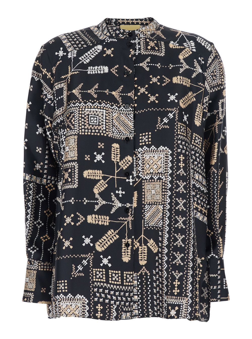 Missoni Black Silk Shirt with Raised Collar and All-Over Print for Women Size M / US 6-8 / IT 42-44 - 1 Thumbnail