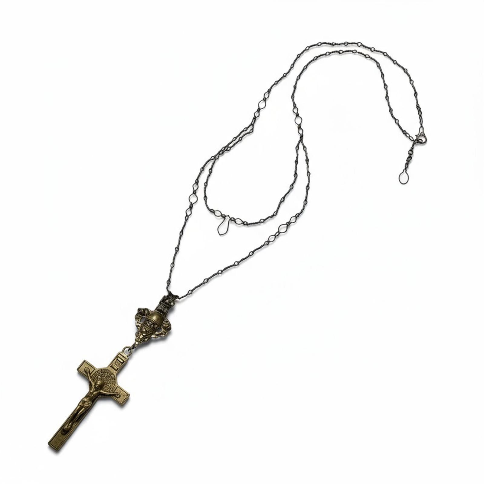 Jean Paul Gaultier Jean Paul Gaultier - Vintage Crucifix Rosary Necklace Size ONE SIZE - 1 Thumbnail