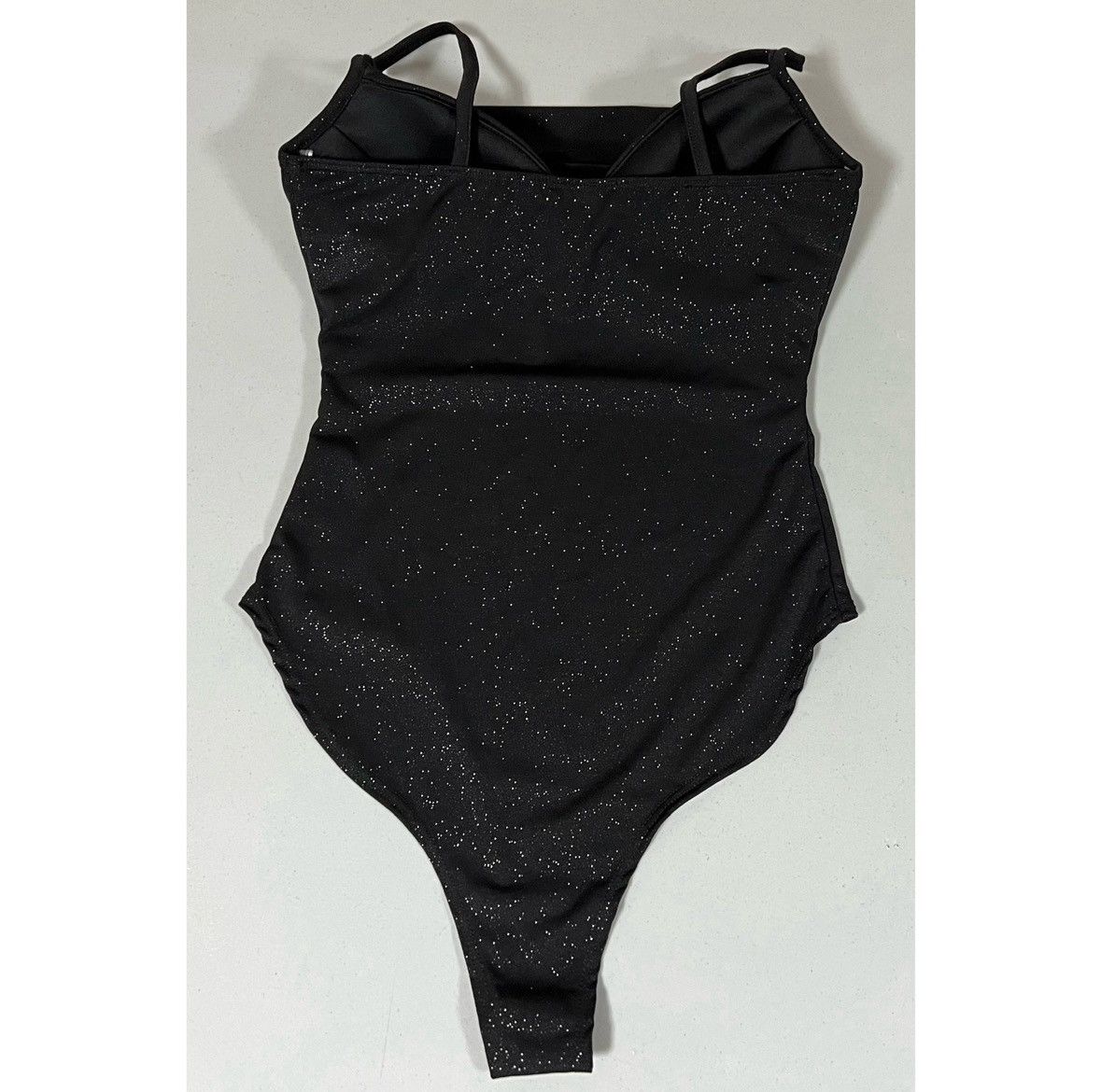 Vintage Black Glitter Cowl-Neck Shirt Blouse Bodysuit Teddy Size S 🖤 Size S / US 4 / IT 40 - 5 Thumbnail