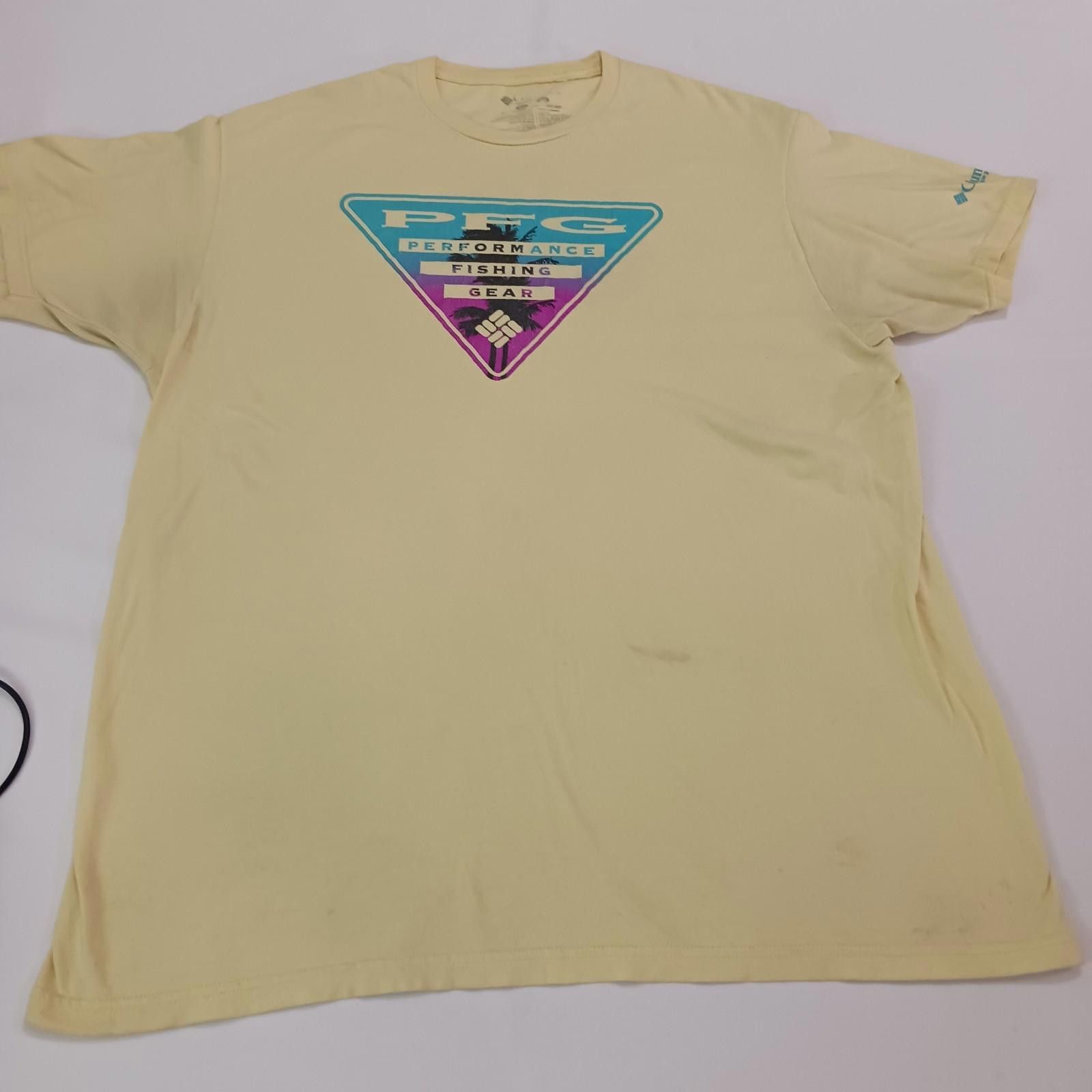 Columbia Columbia Men's Cotton Yellow Short Sleeve Graphic T-Shirt XL Size US XL / EU 56 / 4 - 1 Thumbnail
