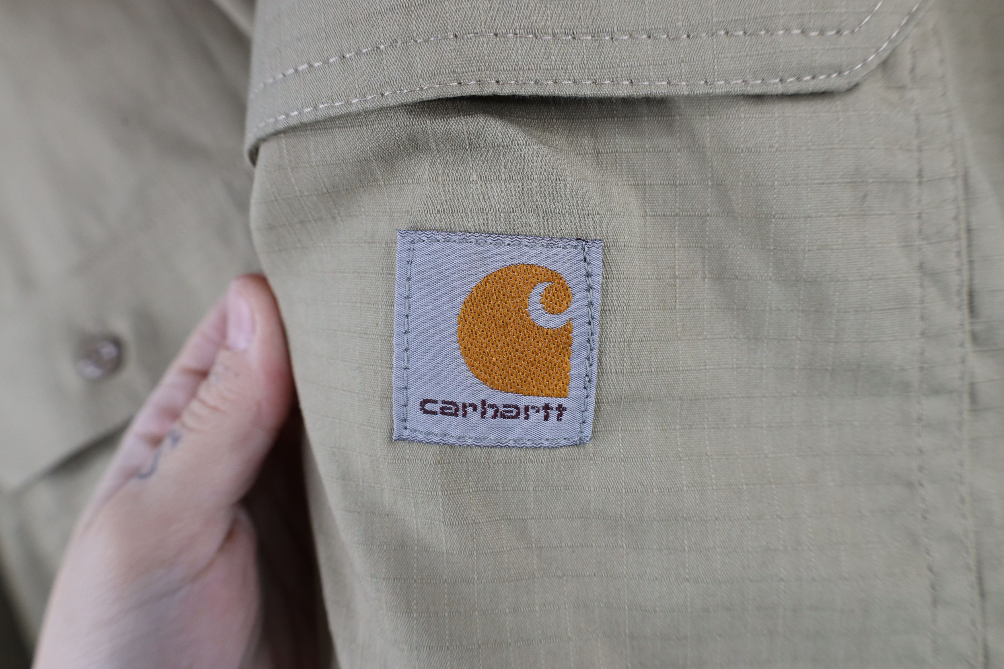 Carhartt × Vintage Vintage Carhartt Ripstop Short Sleeve Collared Button Shirt Size US XXL / EU 58 / 5 - 8 Thumbnail