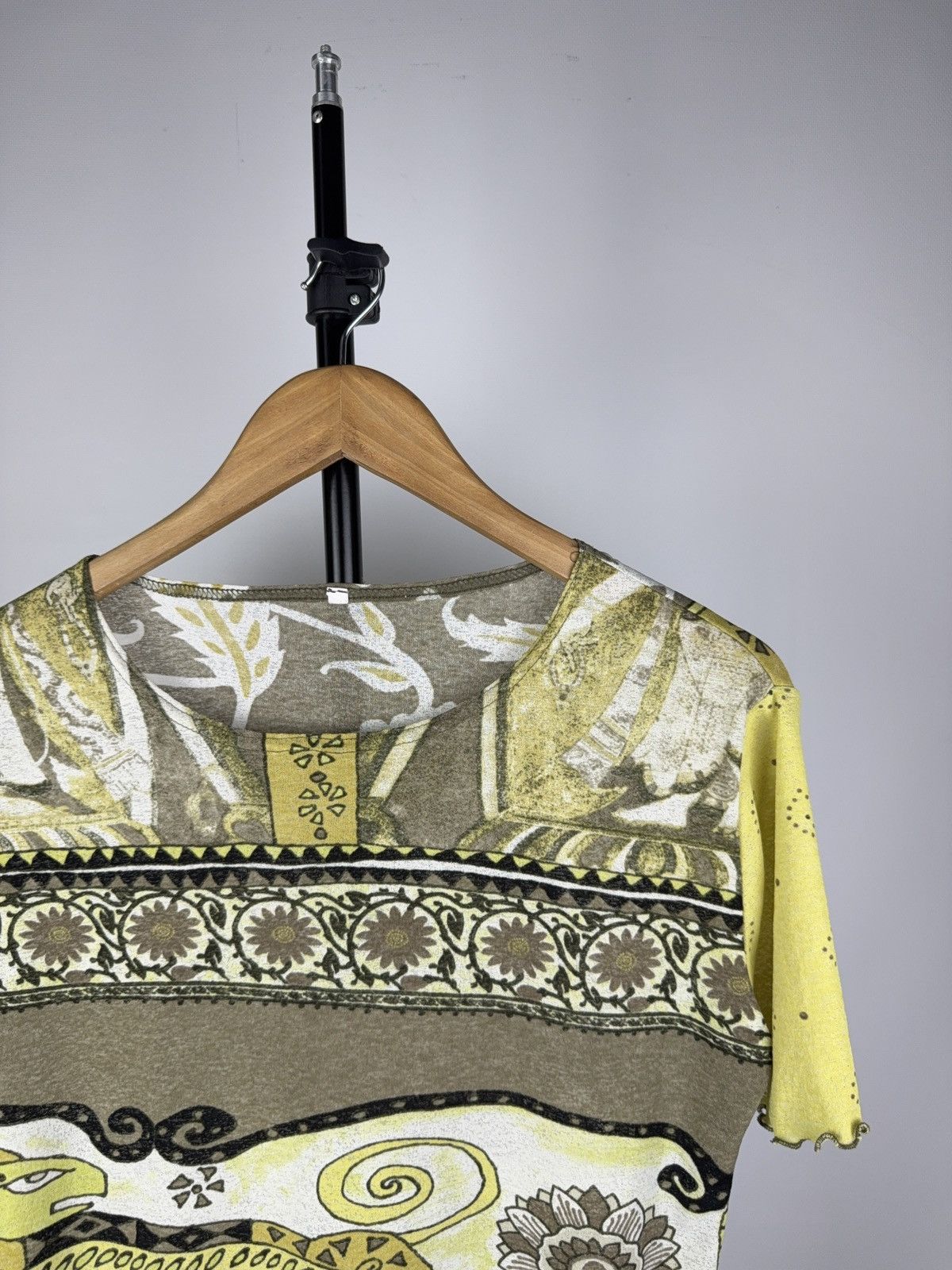 Other 90s Avant-Garde Ethnic Mesh Tee Gaultier Style Buddha Print Size M / US 6-8 / IT 42-44 - 2 Thumbnail