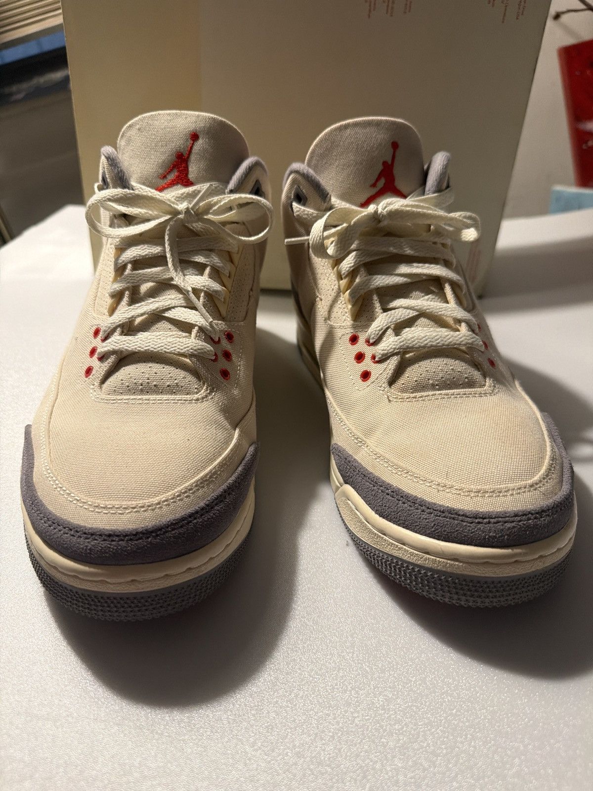 Jordan Brand Air Jordan 3 Canvas – Cream/Grey – Size 11.5 w/ Box Size US 11.5 / EU 44-45 - 3 Thumbnail