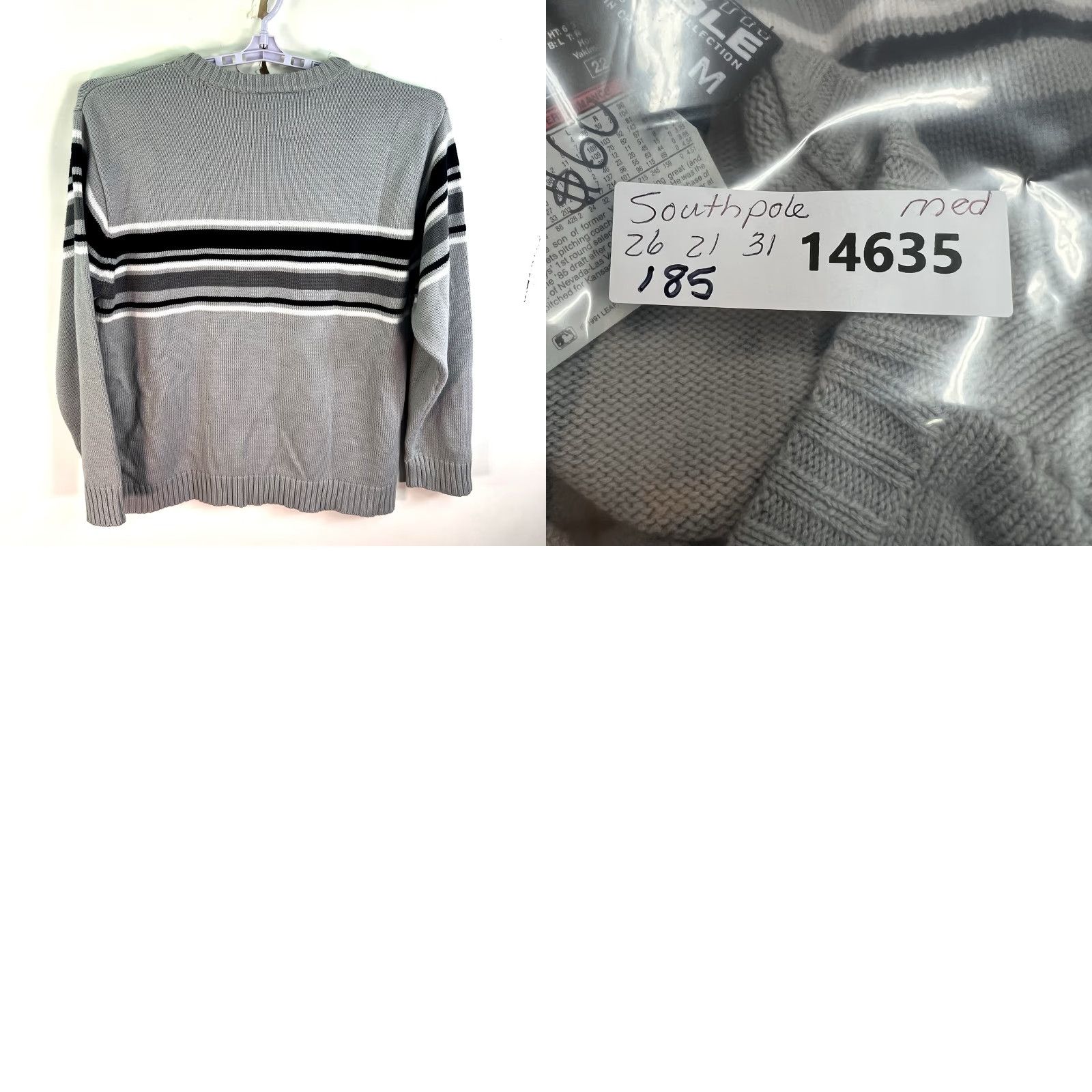 Southpole Vintage Southpole Y2K Stripe Sweater Men's M Gray Knit 90s Casual Size US M / EU 48-50 / 2 - 8 Thumbnail