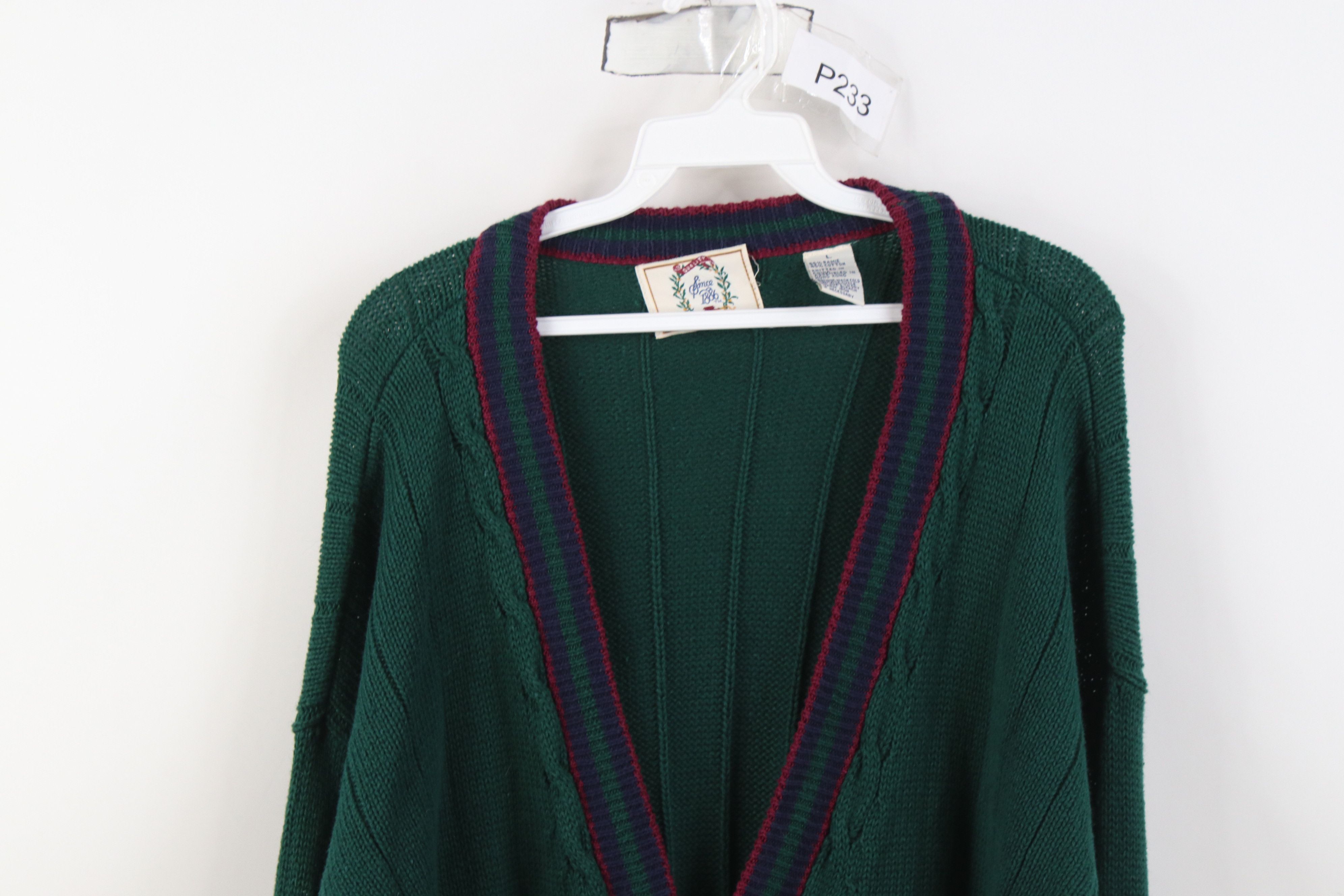 Vintage Vintage 90s Streetwear Ribbed Cable Knit Cardigan Sweater Size US L / EU 52-54 / 3 - 2 Thumbnail