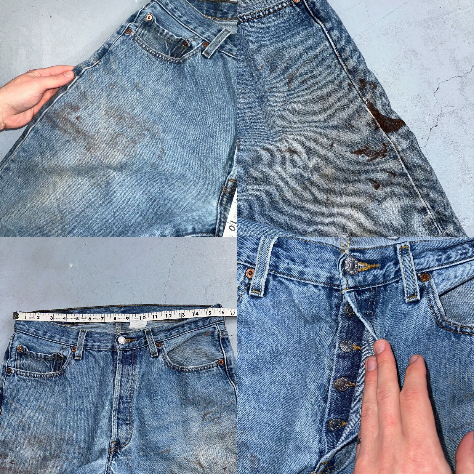Levi's VINTAGE Levi's 501 Jeans 34x30 Men Blue 90s Straight Denim Cotton Regular Classic Mid Rise 34x30 Jeans Mens Levi'S 501 Series 90s Theme Comfort Size US 34 / EU 50 - 8 Thumbnail