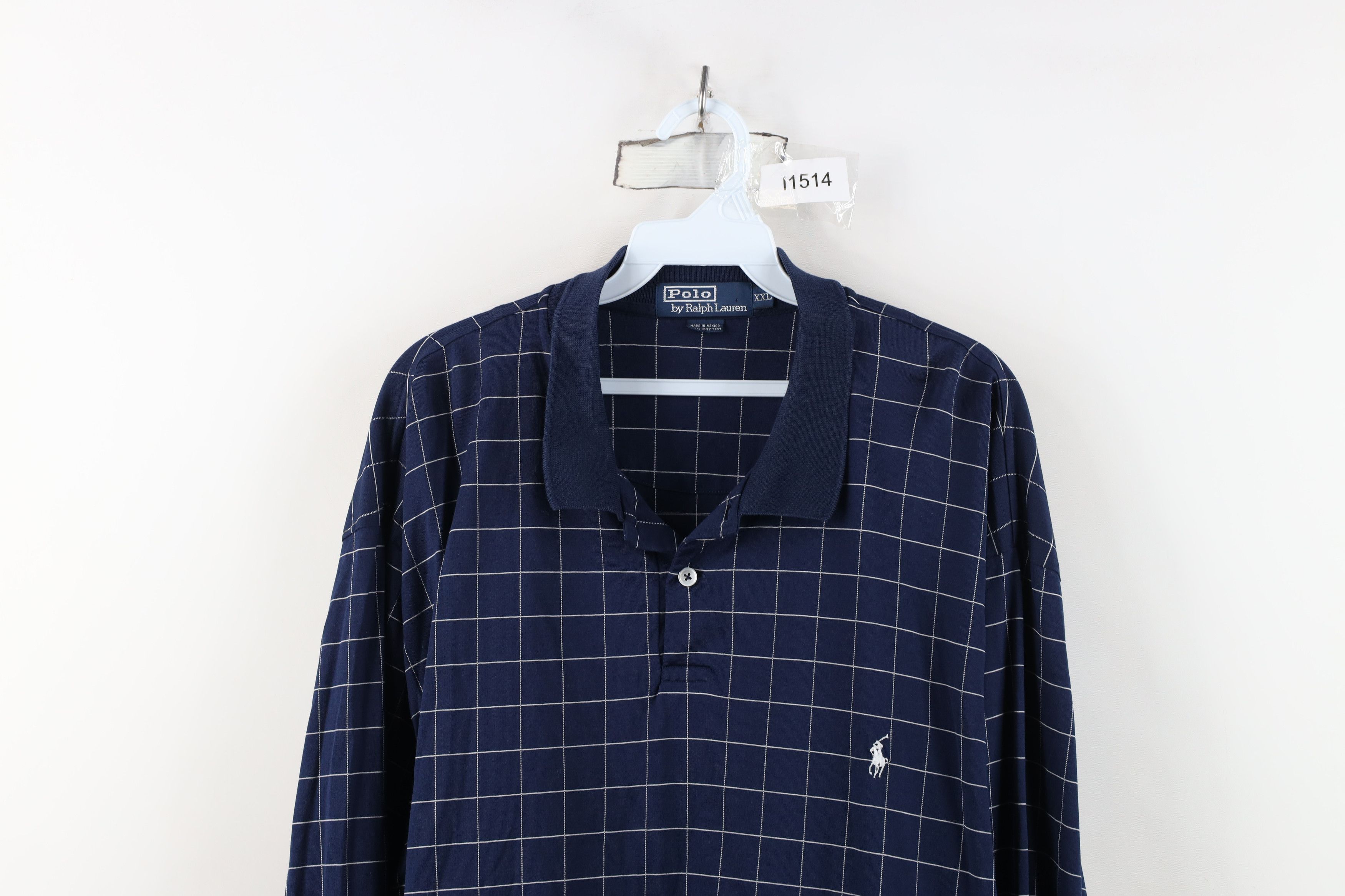 Ralph Lauren Vintage 90s Ralph Lauren Knit Long Sleeve Rugby Polo Plaid Size US XXL / EU 58 / 5 - 2 Thumbnail