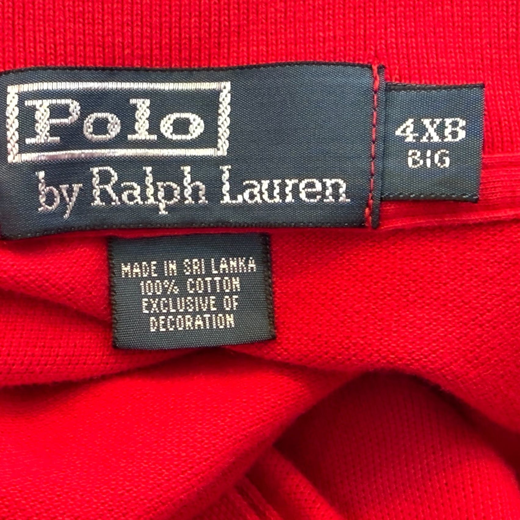 Polo Ralph Lauren Polo Ralph Lauren Polo Shirt Mens Big 4XB Red Long Sleeve Pique Classic Solid 100% Cotton Logo Big & Tall Size US XXL / EU 58 / 5 - 7 Thumbnail