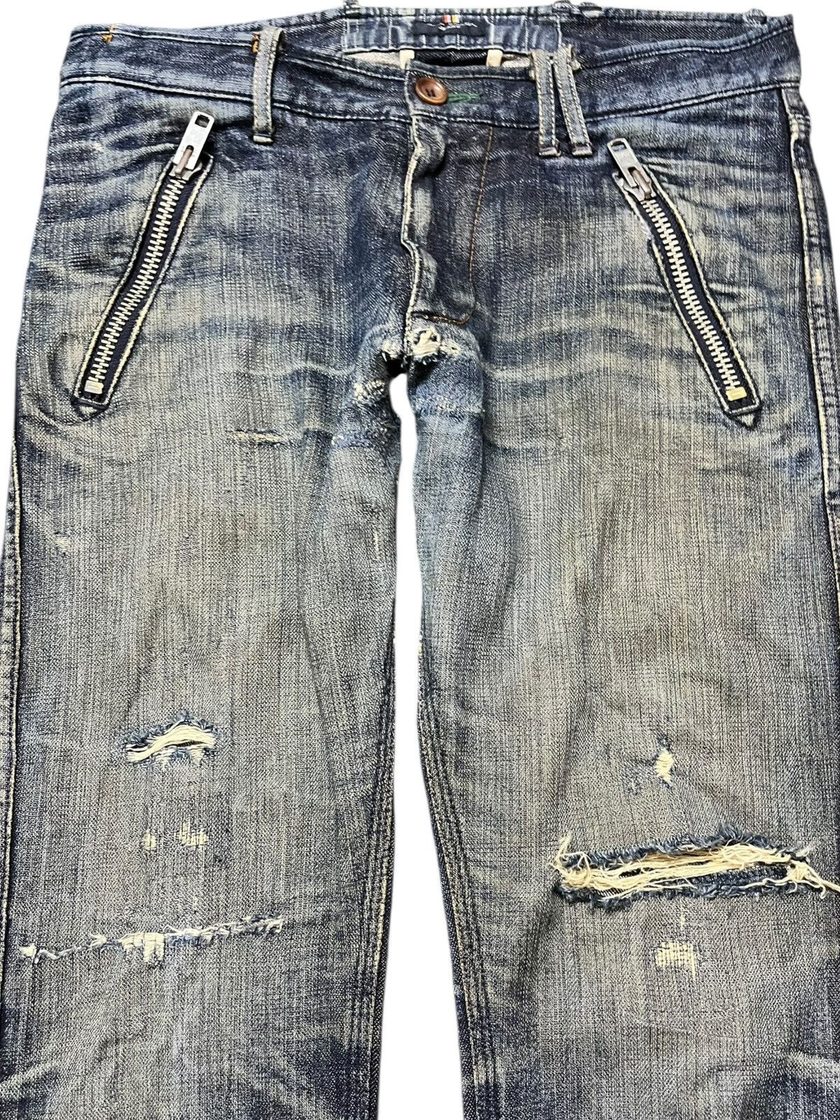 Mackintosh × Paul Smith Vintage Paul Smith Bondage Punk Ripped Whiskers Denim Size US 32 / EU 48 - 2 Thumbnail