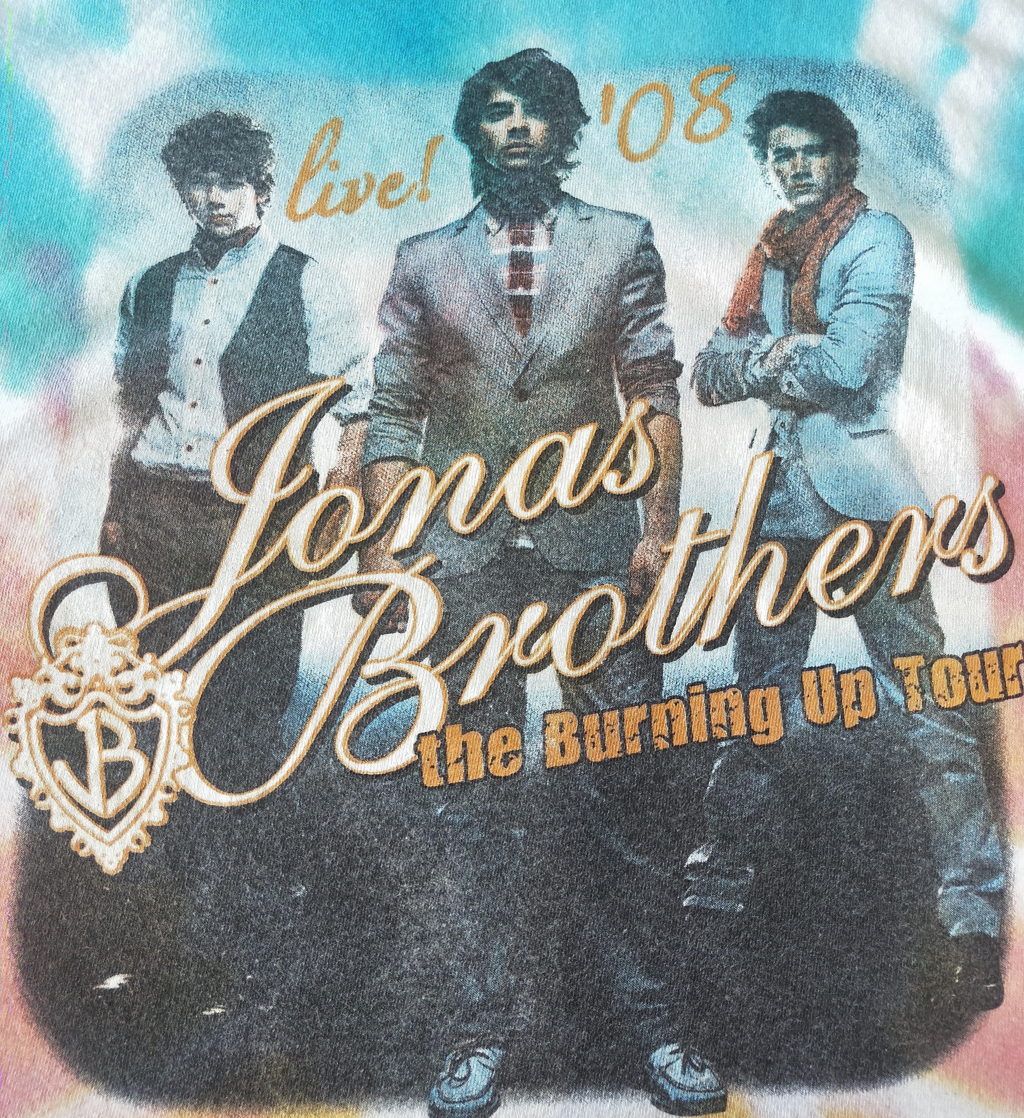 Band Tees × Vintage Vintage 2008 Jonas Brothers The Burning Up Tour Tie Dye Tee Size US XL / EU 56 / 4 - 5 Thumbnail