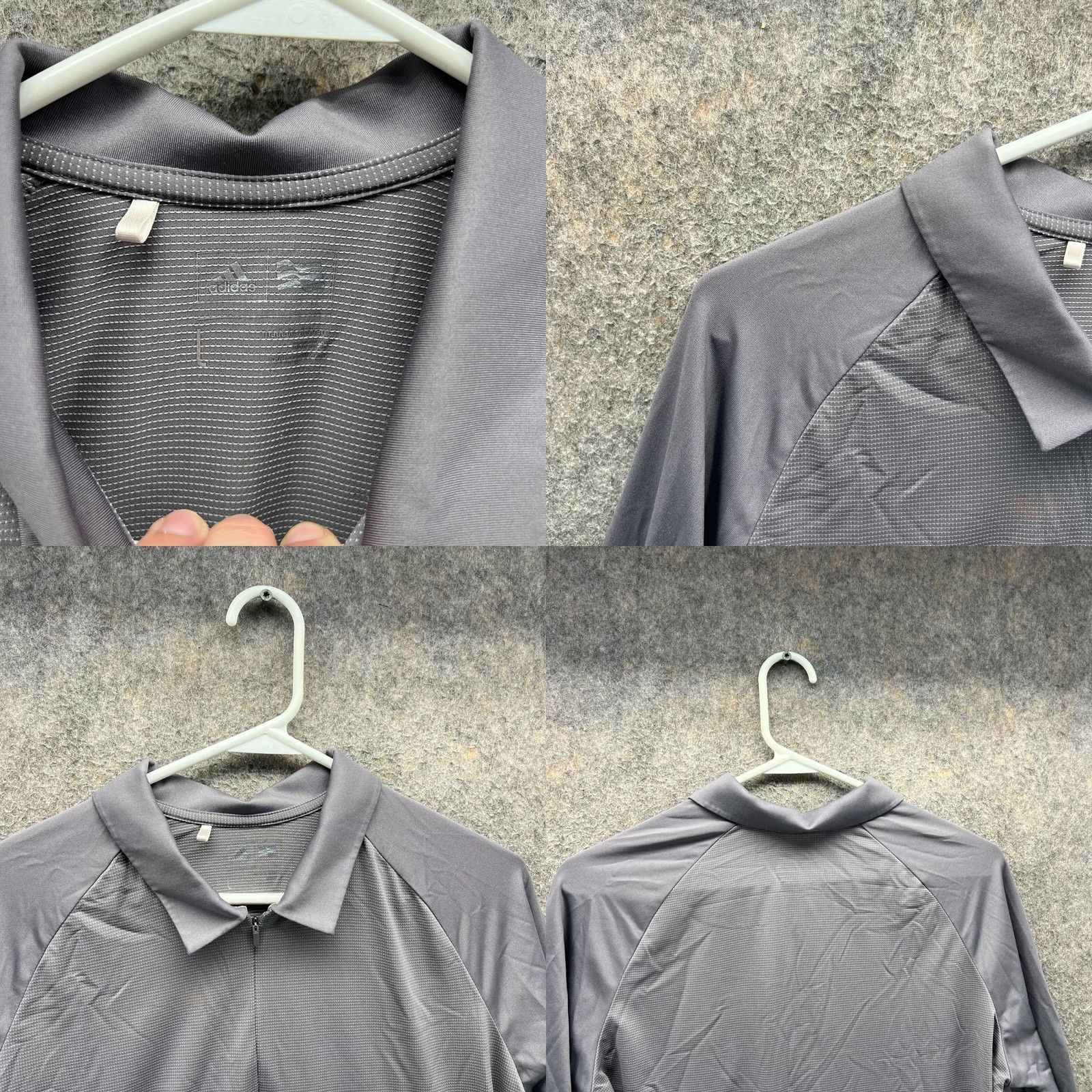 Adidas VINTAGE Adidas Polo Shirt Women Large Gray Long Sleeve Climalite Knit Jersey Golf Casual Women Mens Size L / US 10 / IT 46 - 8 Thumbnail