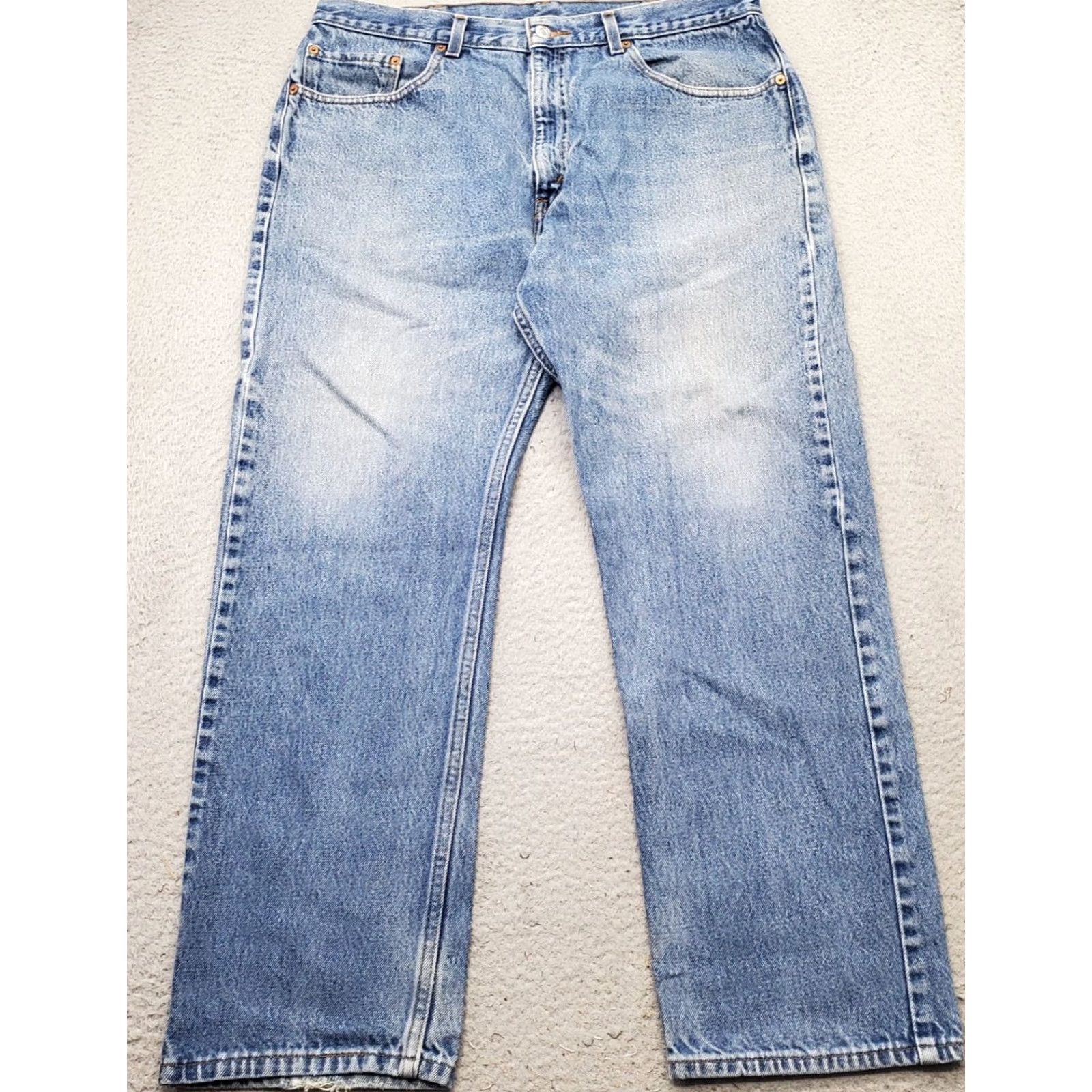 Levi's Levi's 505 Jeans Mens 38x29 Blue Denim Medium Wash Double Stitch Straight Leg Jeans Mens 38 Blue Denim Medium Wash Straight Leg Mens Size 38 Size US 38 / EU 54 - 2 Thumbnail