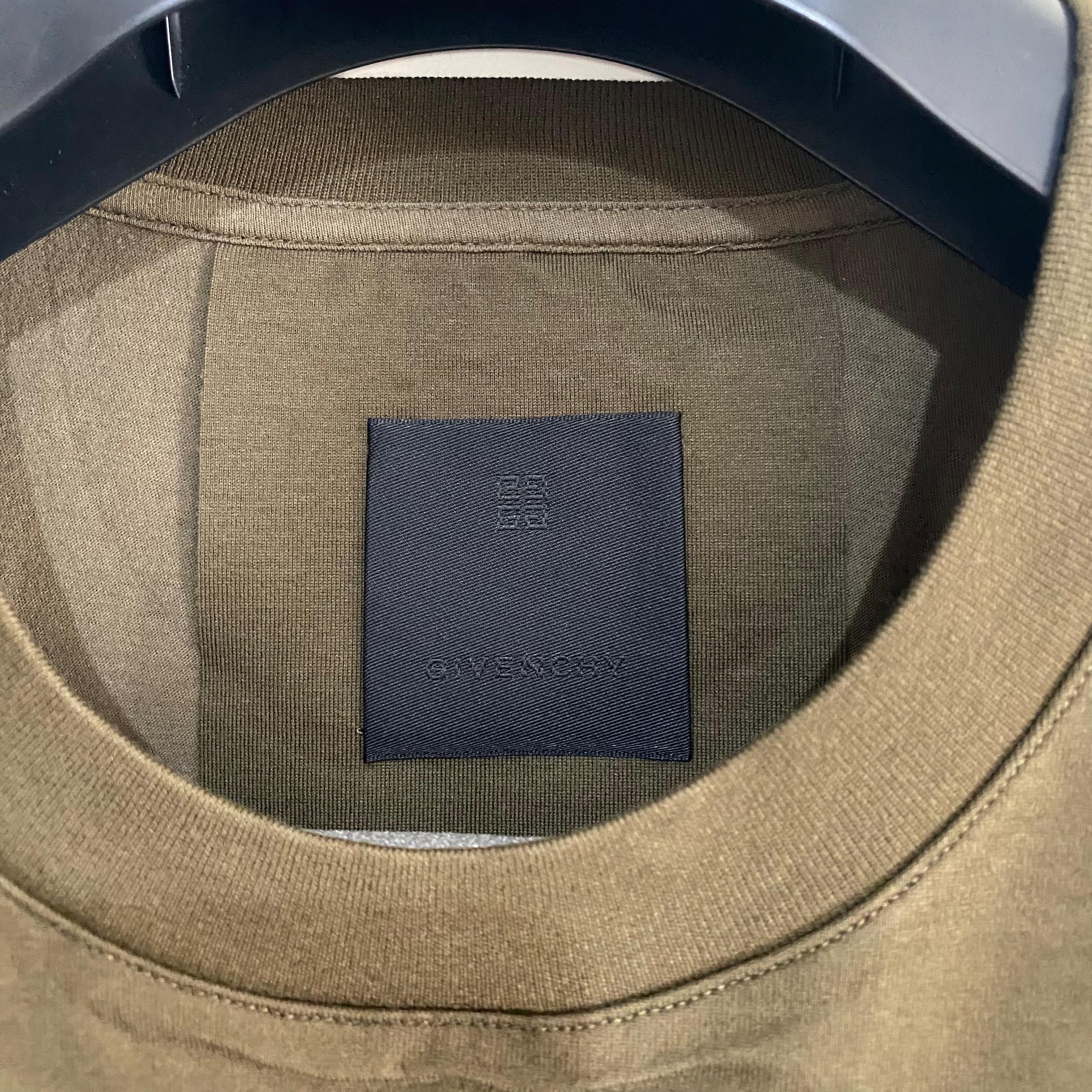 Givenchy Khaki Double Layer Cut-Out T-Shirt Size US S / EU 44-46 / 1 - 6 Thumbnail