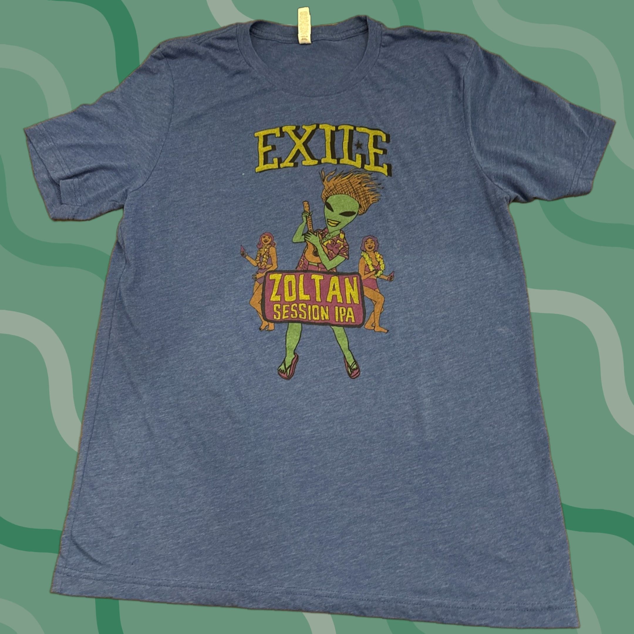 Vintage VINTAGE Exile Brewing Co. Zoltan Session IPA T-Shirt Adult Large Blue Beer Alien Mens Size US L / EU 52-54 / 3 - 1 Thumbnail