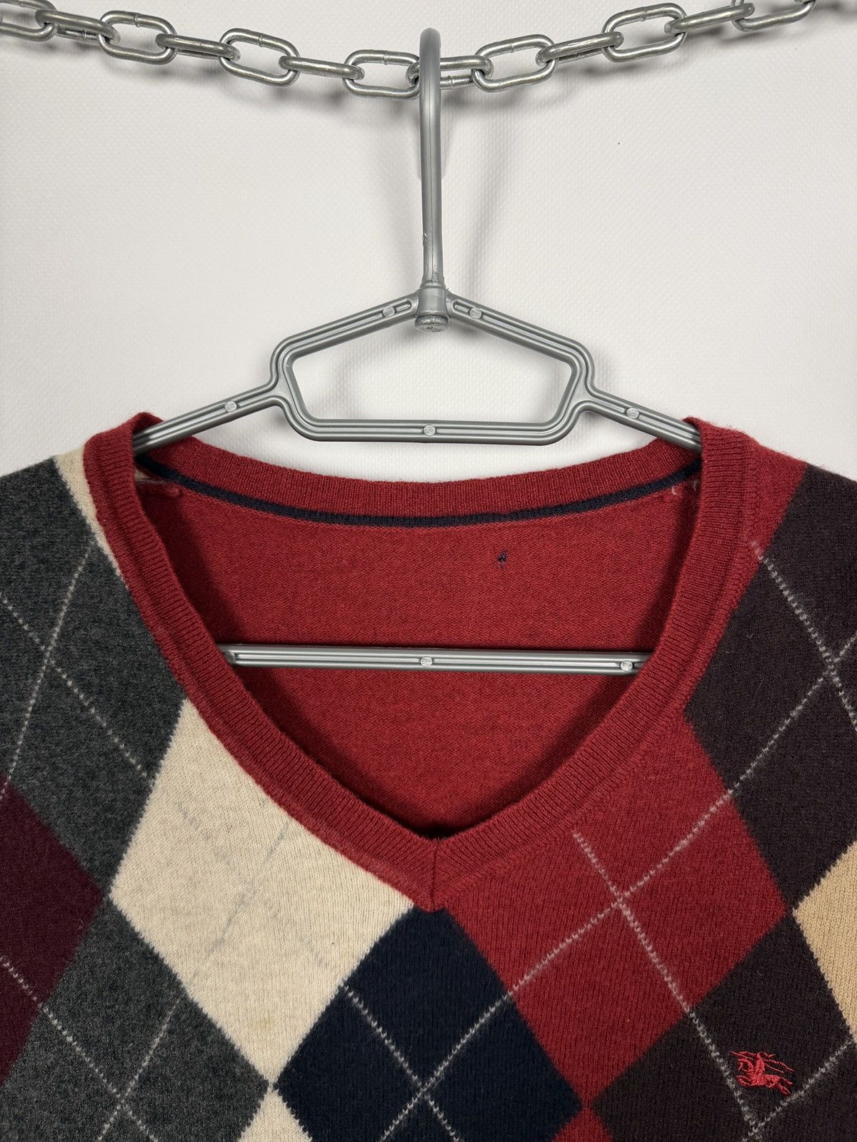 Burberry Men’s Burberry Argyle Wool V-Neck Sweater Pullover Size M-L Size US M / EU 48-50 / 2 - 7 Thumbnail
