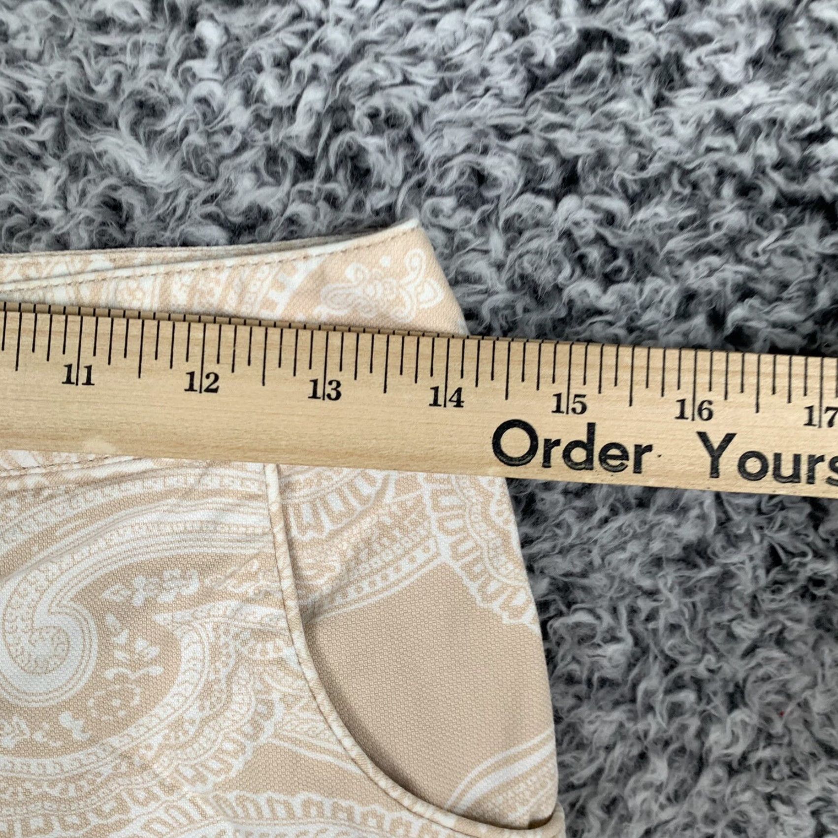 Ann Taylor Ann Taylor Pants Womens 2 Beige White Paisley Cropped Relaxed Boho Casual Size 26" / US 2 / IT 38 - 4 Thumbnail
