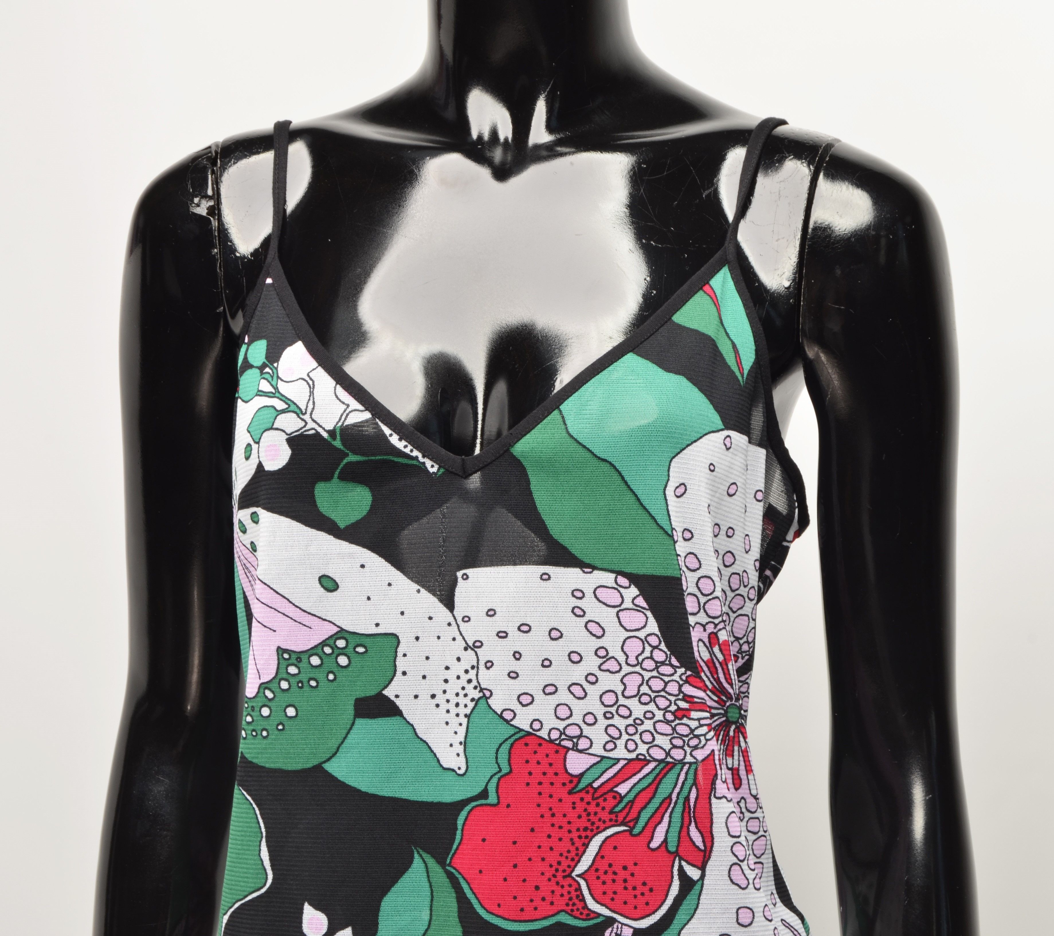 Vintage Vintage Per Una Y2K Floral Mesh Cami Tank Top Size M / US 6-8 / IT 42-44 - 2 Thumbnail