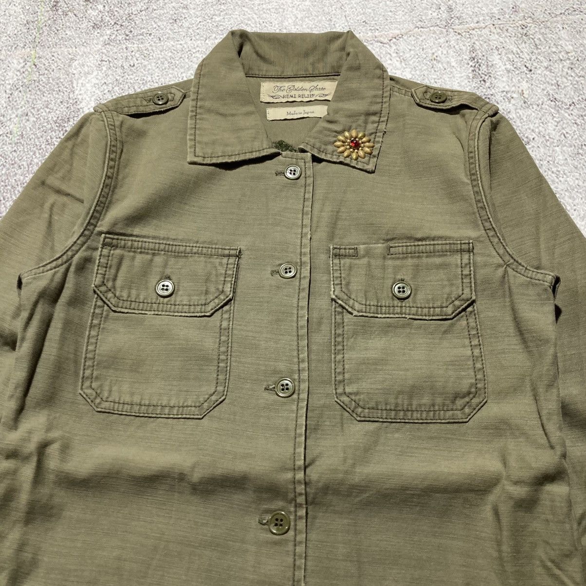 Japanese Brand 🇯🇵 Remi Relief Japan Workshirt Double Pocket Military Green Size US XS / EU 42 / 0 - 4 Thumbnail
