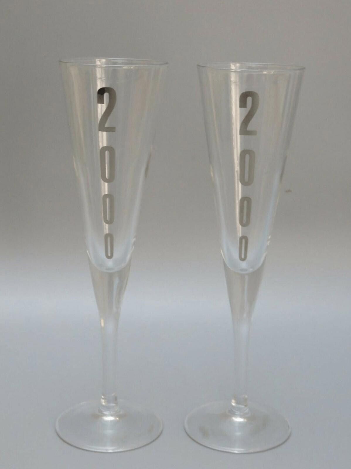 The Unbranded Brand Crystal Flutes Set Of 2 Silver Painted Millenium 9 1/4" Size ONE SIZE - 3 Thumbnail