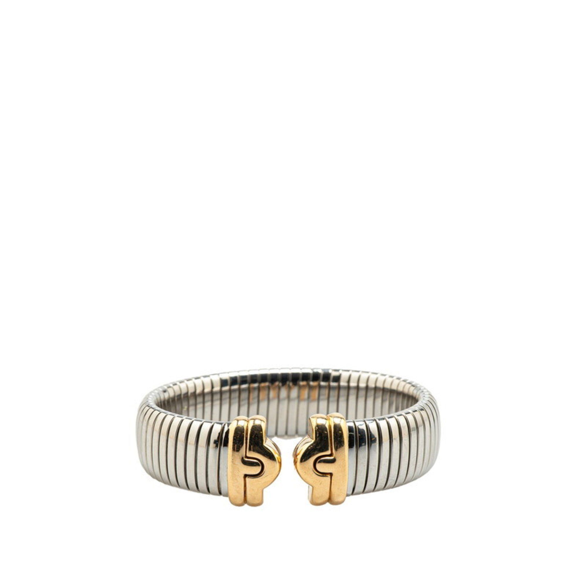 Bvlgari Parentesi Tubogas Bangle in 18K Yellow Gold and Stainless