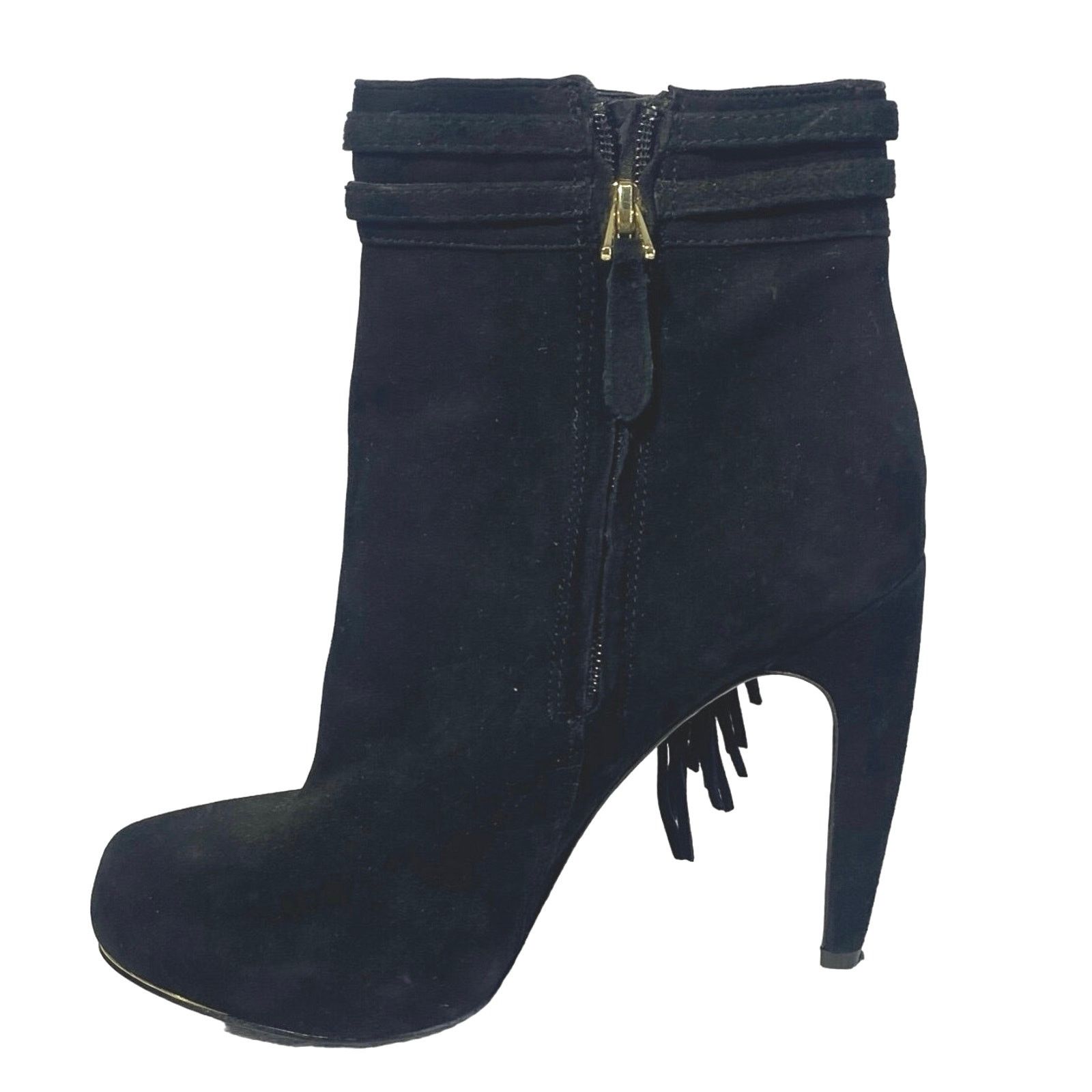 Sam Edelman Sam Edelman Black Suede Stiletto Boots Gold Trim women sz 6 Size US 6 / IT 36 - 2 Thumbnail