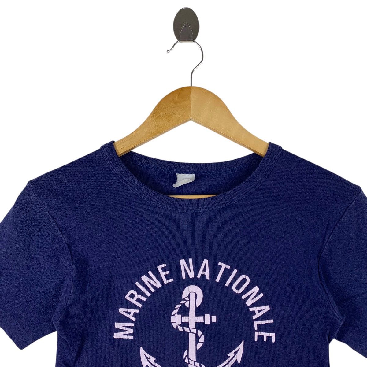 Other Vintage Marine Nationale France Navy Blue Graphic Tee Size US XXS / EU 40 - 2 Thumbnail