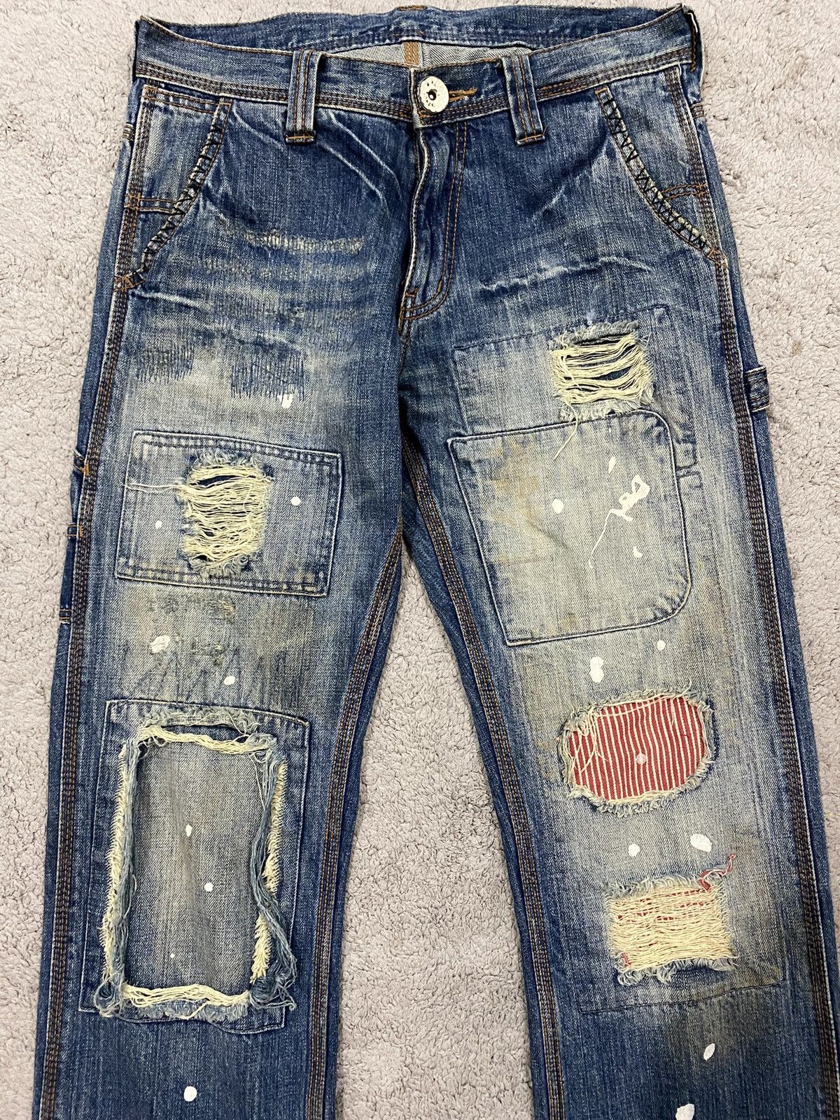 Junya Watanabe Back Vintage Distressed Patchwork Denim like Junya Watanabe Size US 32 / EU 48 - 3 Thumbnail