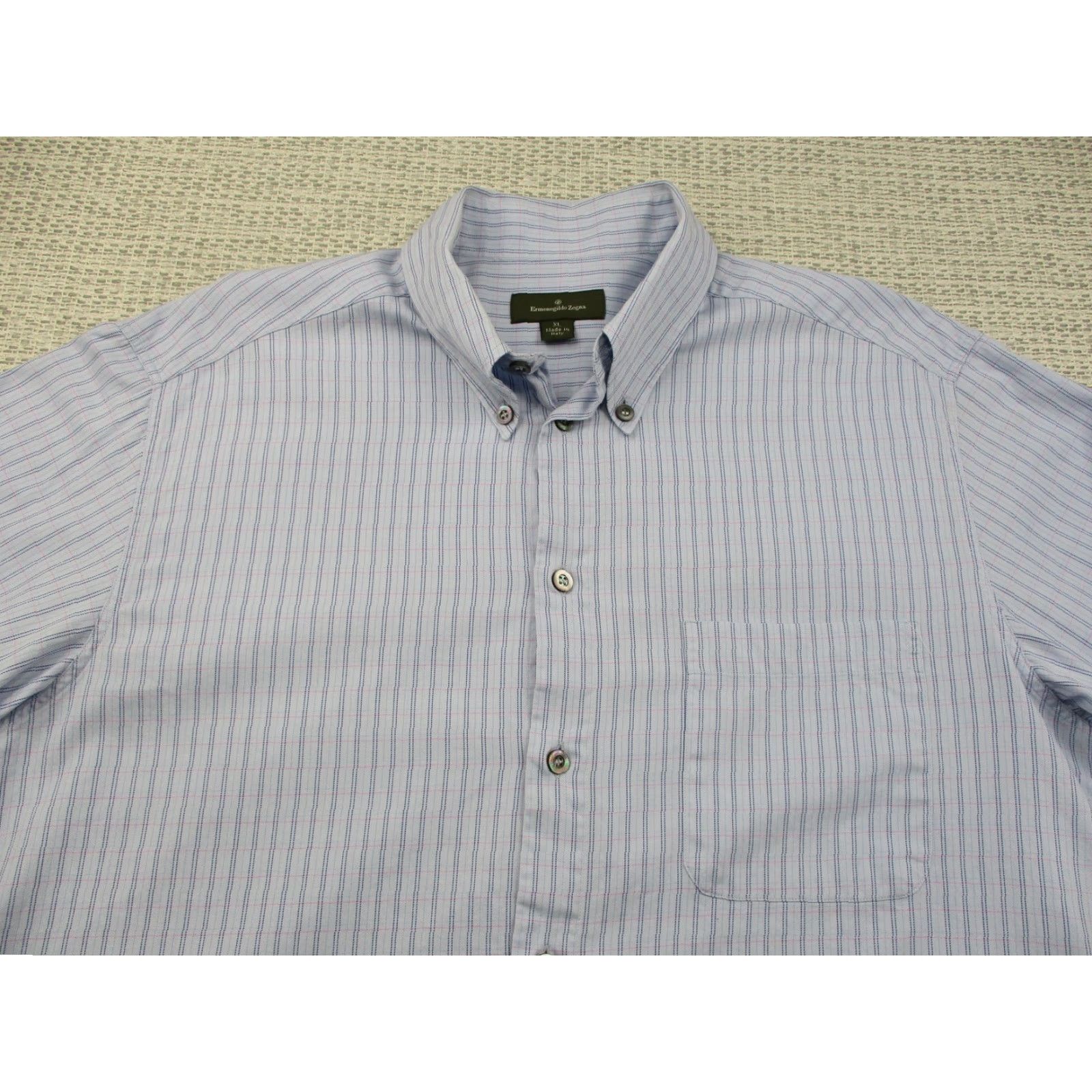 Ermenegildo Zegna Ermenegildo Zegna Shirt Mens XL Check Button Down Dress Made in Italy Blue Size 46R - 4 Thumbnail