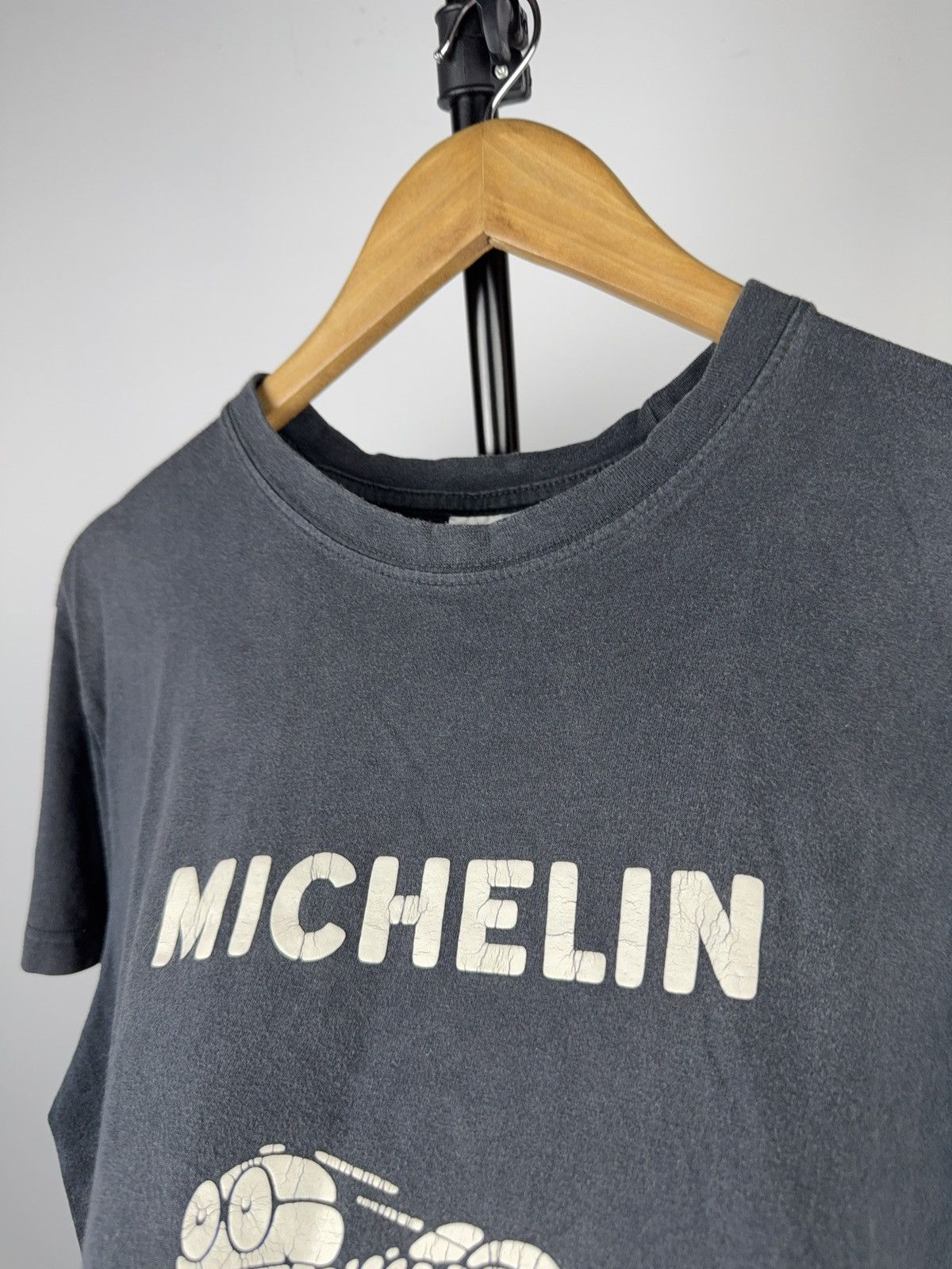 Vintage 90s Vintage Michelin Moto Racing Bibendum Tee Black Faded L Size US L / EU 52-54 / 3 - 5 Thumbnail