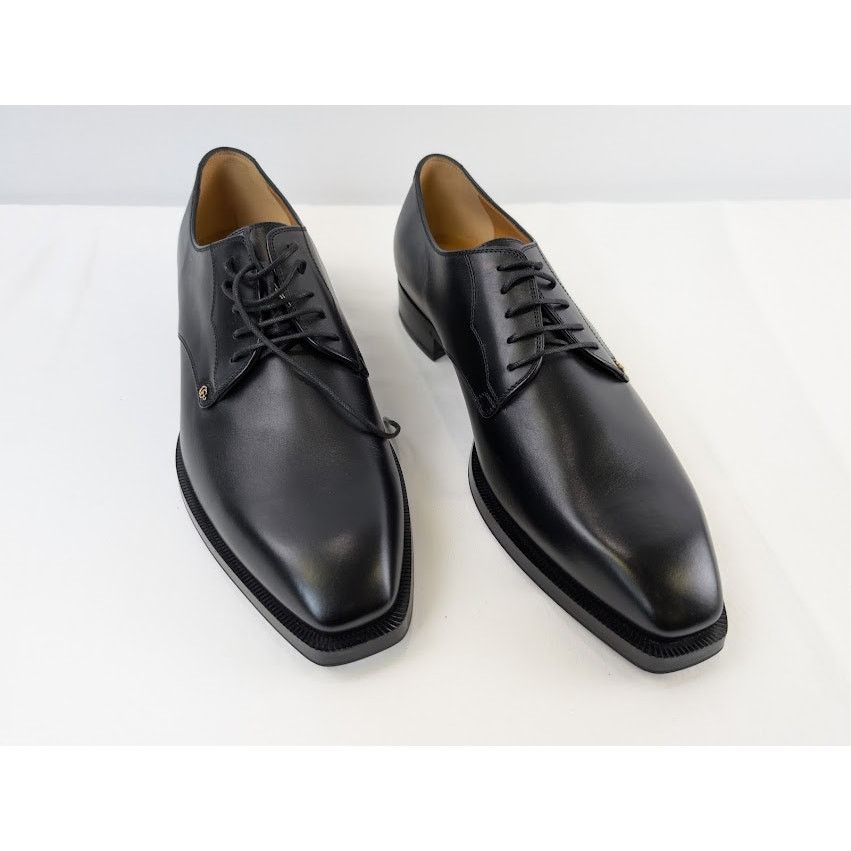 Gucci o1rshd1 Leather New Waxed Calf Lace Up Boots in Black Size US 12 / EU 45 - 7 Thumbnail