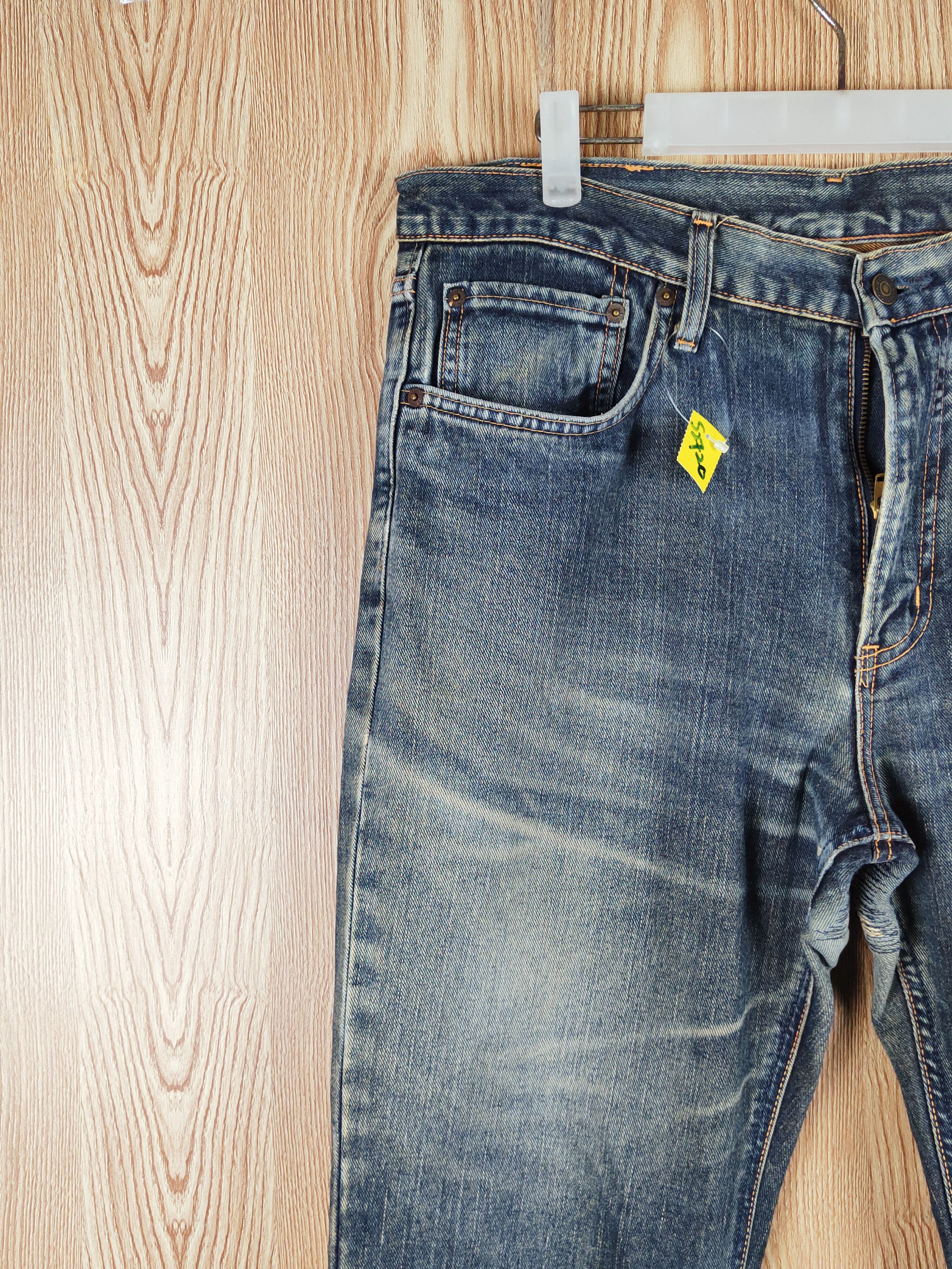 Edwin Edwin Dark Blue Faded Distressed Ripped Jeans #S2720 Size US 34 / EU 50 - 3 Thumbnail