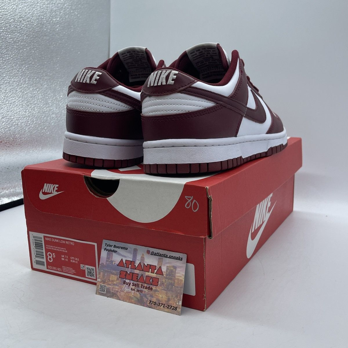 Nike Dunk low team red Size US 8.5 / EU 41-42 - 5 Thumbnail