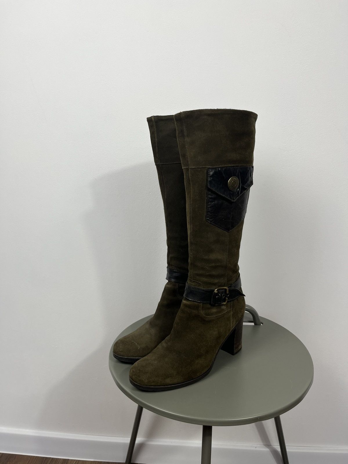Other Janet Janet Suede Knee High Boots Pocket Detail Size 39.5 Size US 9 / IT 39 - 9 Thumbnail