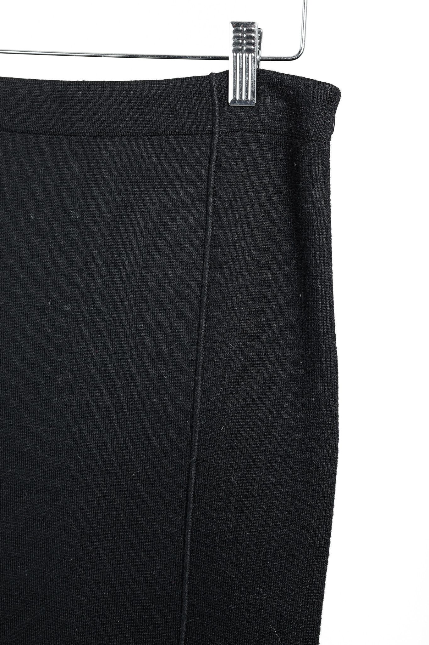 Valentino Vintage Black Merino Wool Pencil Skirt