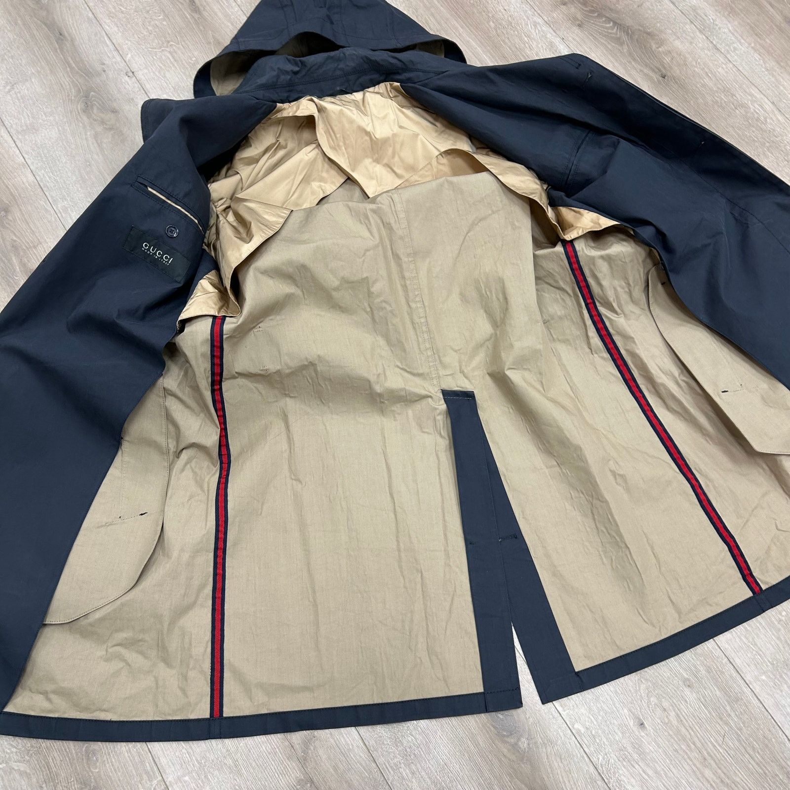 Gucci Gucci Navy Hooded Trench Coat Jacket size 50 B5 Size US M / EU 48-50 / 2 - 8 Thumbnail