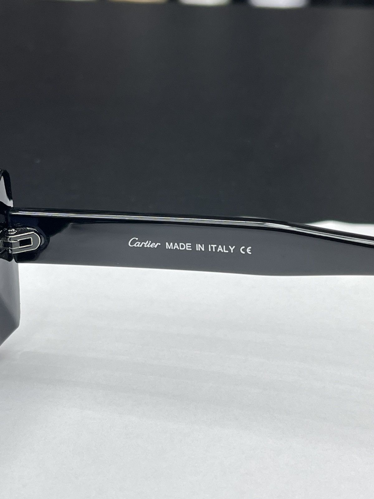 Cartier Cartier Panthère Black Rectangular Sunglasses Size ONE SIZE - 8 Thumbnail