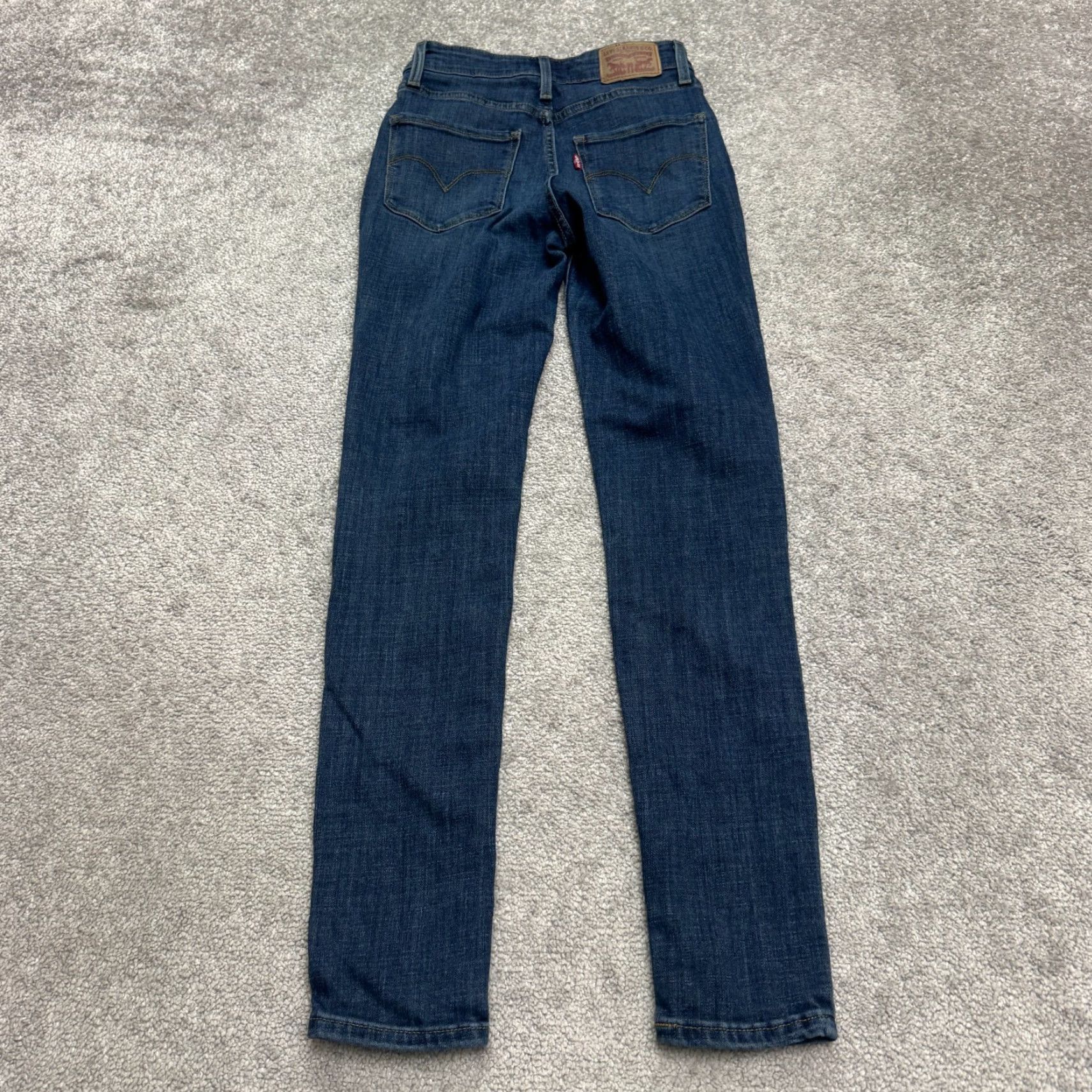 Levi's Levi's 712 High Rise Skinny Jeans Womens 25 Blue Dark Wash Casual Stretch Size 42" / US 20 - 2 Thumbnail