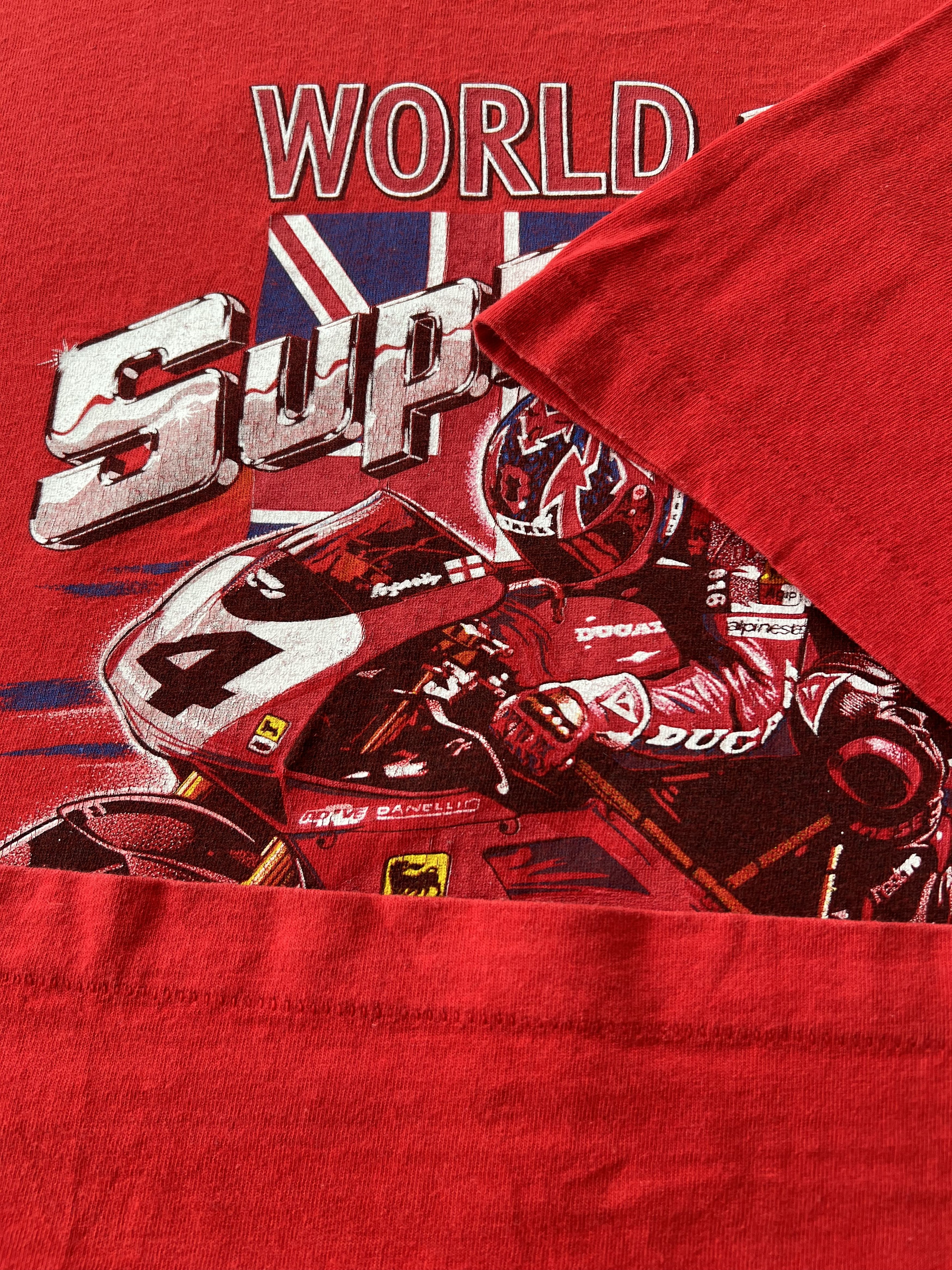 Vintage Vintage 1997 Ducati 916 Superbike GP Moto Racing Red T-shirt Size US XXL / EU 58 / 5 - 6 Thumbnail