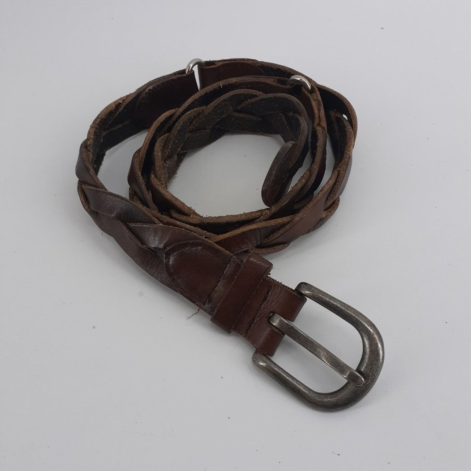 Other Hollister California Women's Brown Braided Leather Belt M L Size ONE SIZE - 5 Thumbnail
