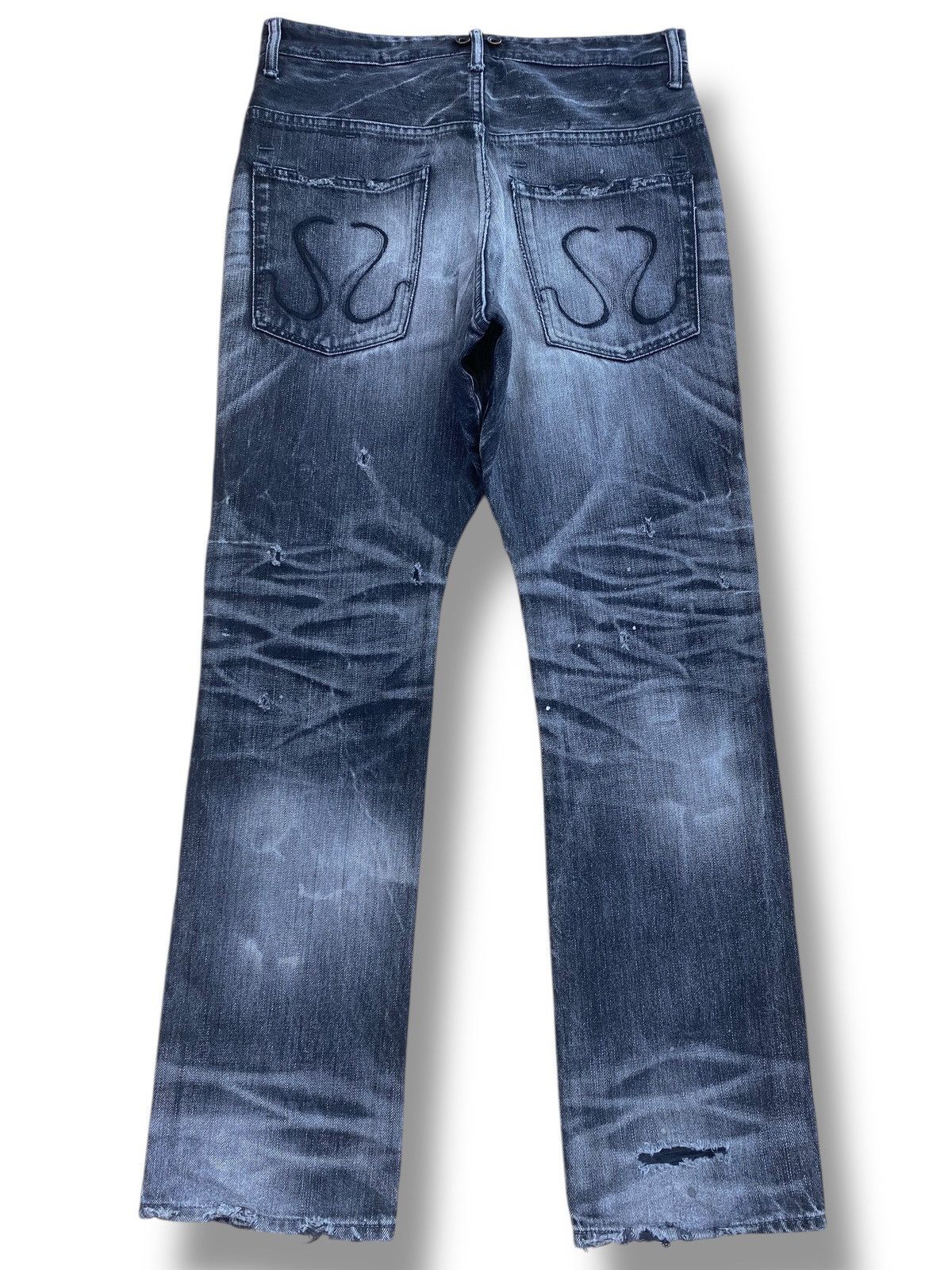Japanese Brand Japanese Brand Whiskers Thunder Wash Style Ripped Jeans Size US 31 - 3 Thumbnail