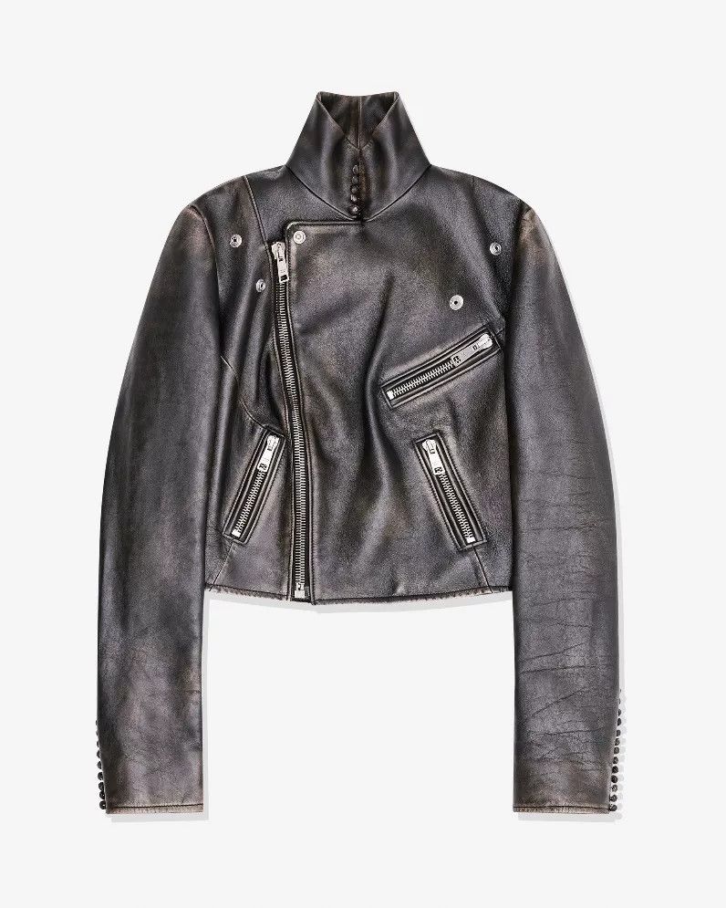 Prada PRADA Women's Bleached Leather Biker Jacket Size M / US 6-8 / IT 42-44 - 1 Thumbnail