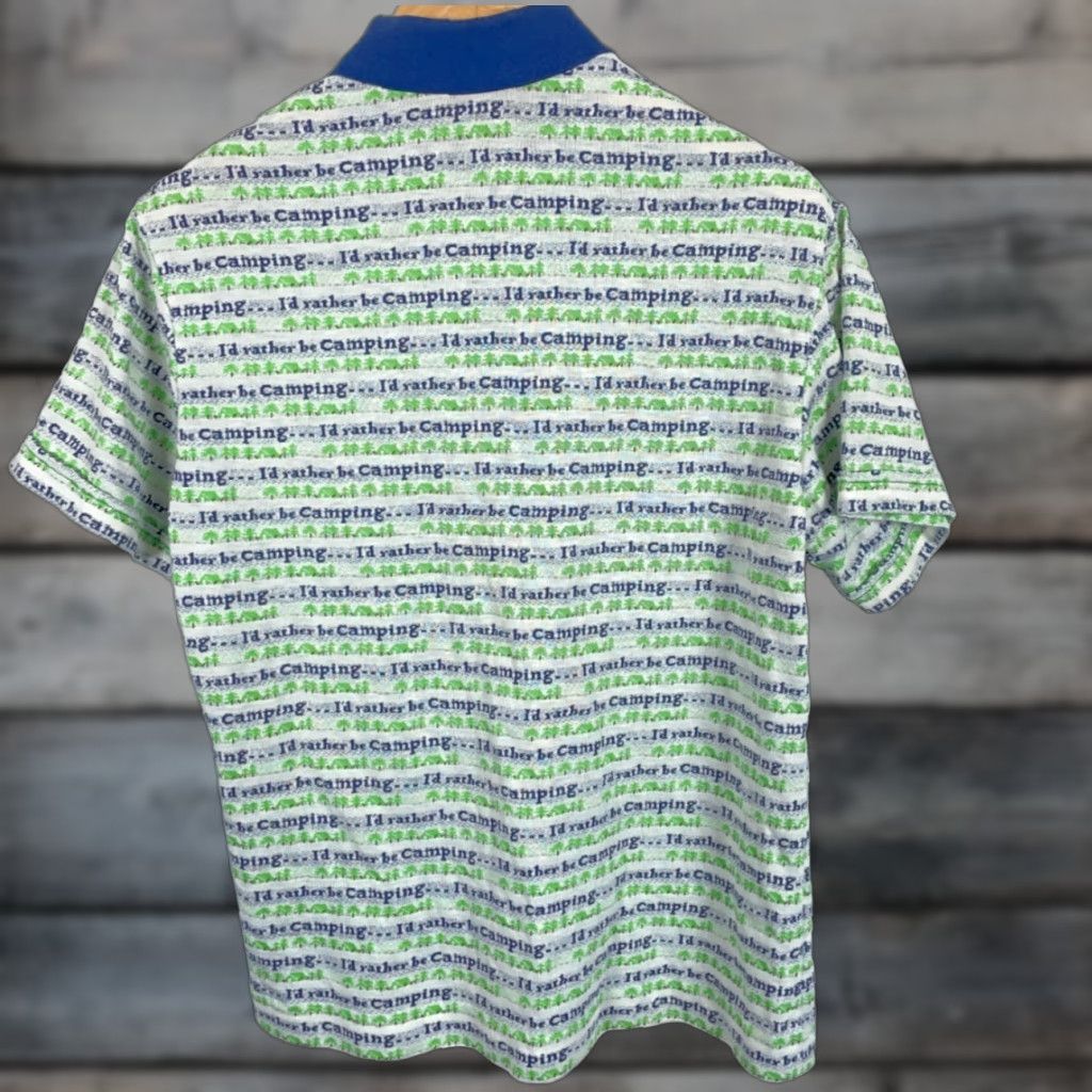 Vintage VINTAGE Polo Shirt Men's 1/4 Zip Camping Green White 90s Outdoor Retro Lightweight Textured Cotton Mix Knit Short Sleeve Regular Large Adult Mens Size US L / EU 52-54 / 3 - 1 Thumbnail