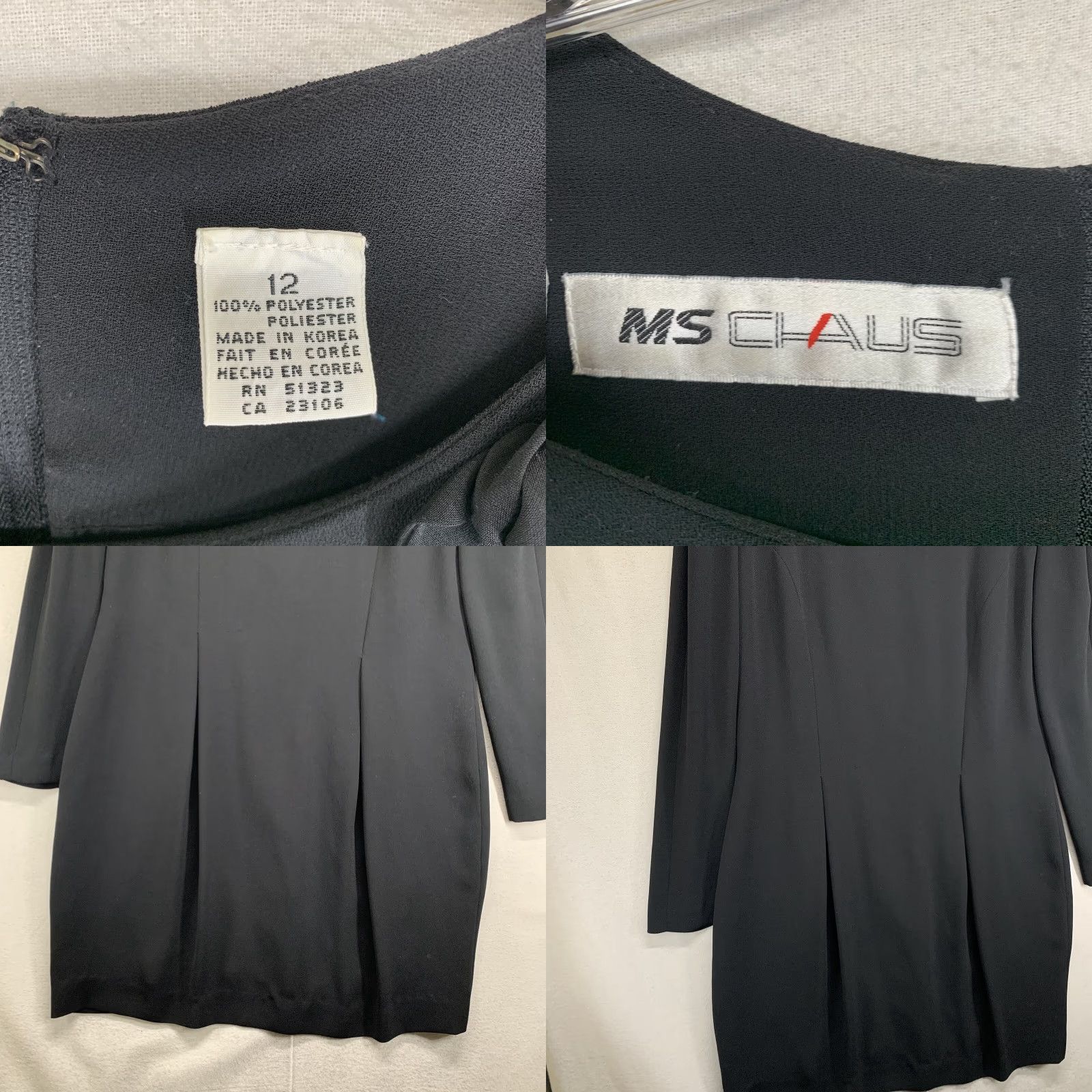 Vintage Vintage Chaus Black Dress 3 Flower Neckline Gothic Whimsical LBD Size 12 Size XL / US 12-14 / IT 48-50 - 8 Thumbnail