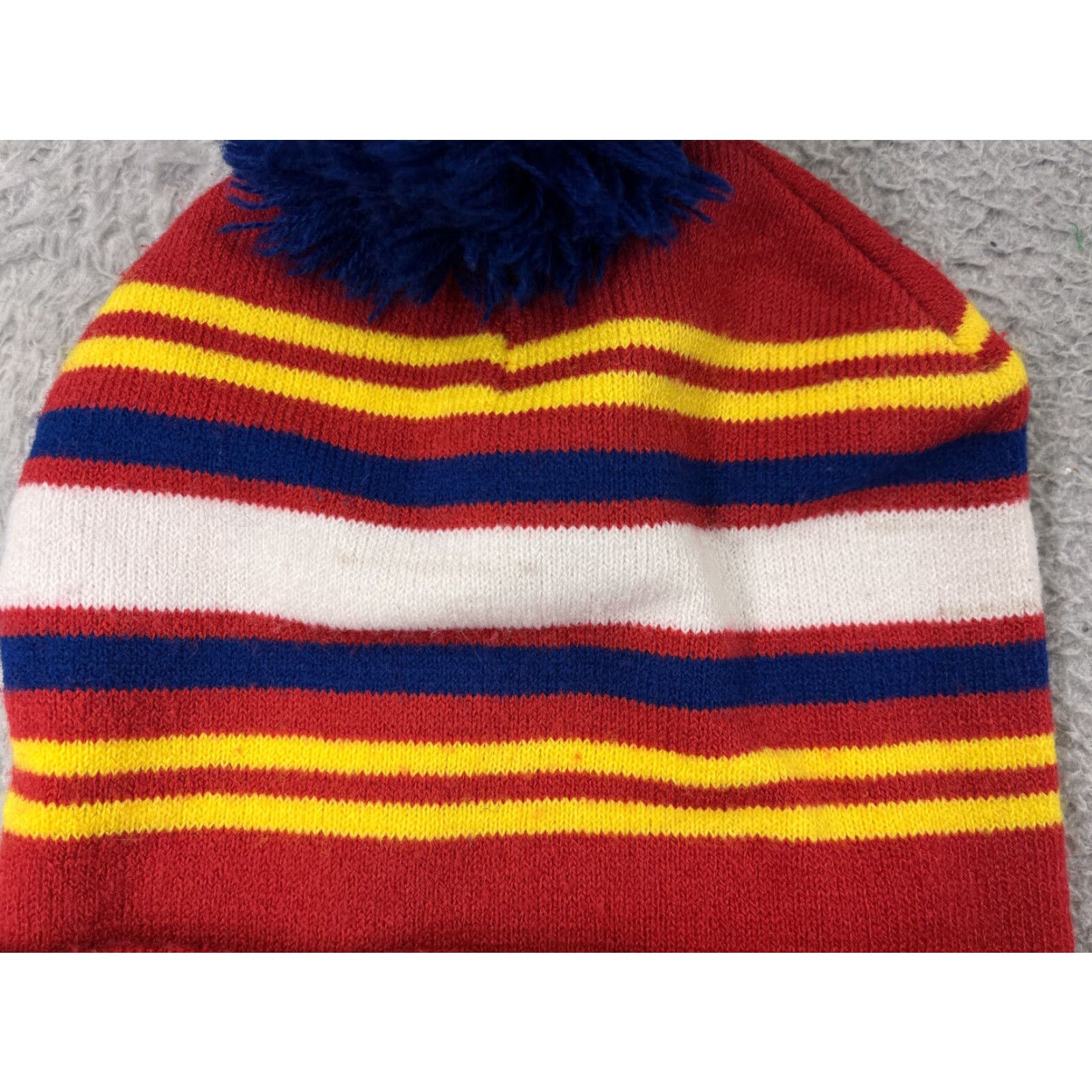 Vintage VINTAGE Real Salt Lake Beanie Toque Adult OS Red Stripe Futbol MLS Acrylic KeyBank Pom Size ONE SIZE - 3 Thumbnail