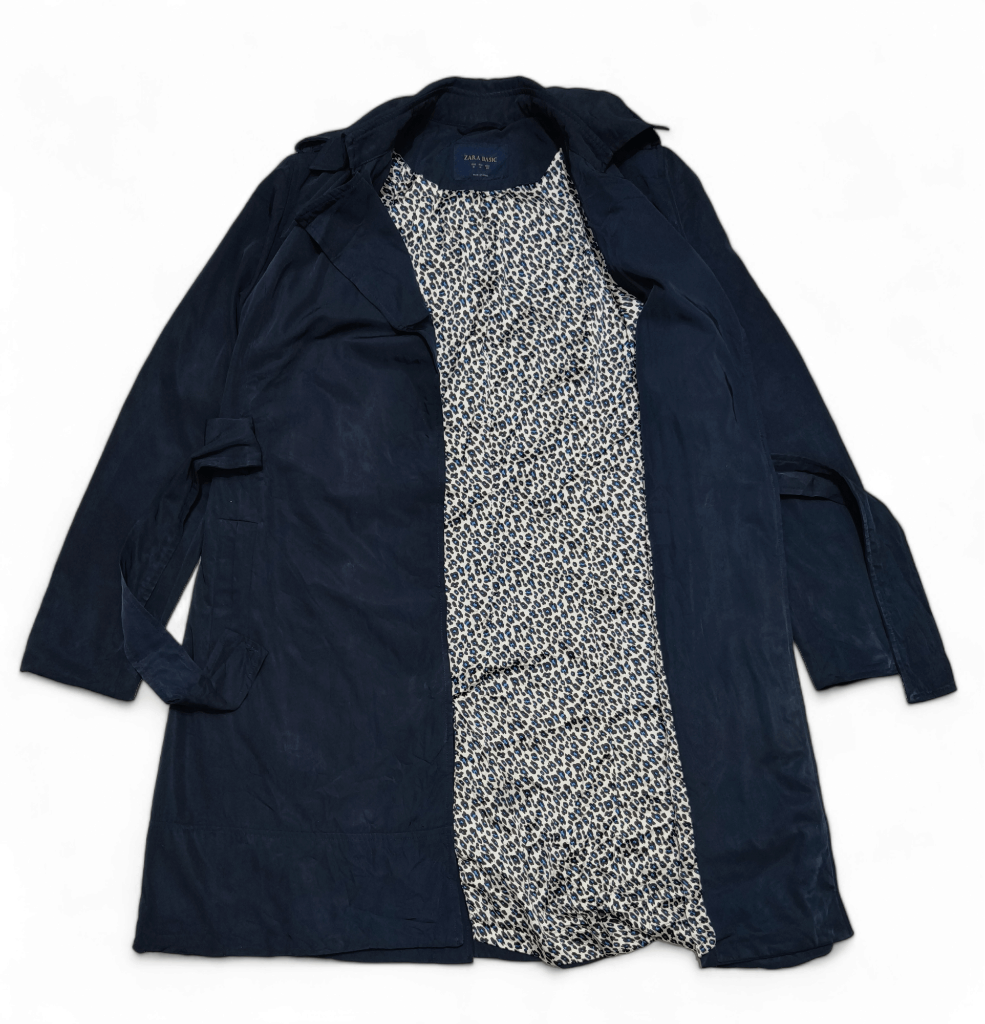 Other Vintage ZARA Basic Women Navy Trench Coat Size M / US 6-8 / IT 42-44 - 5 Thumbnail