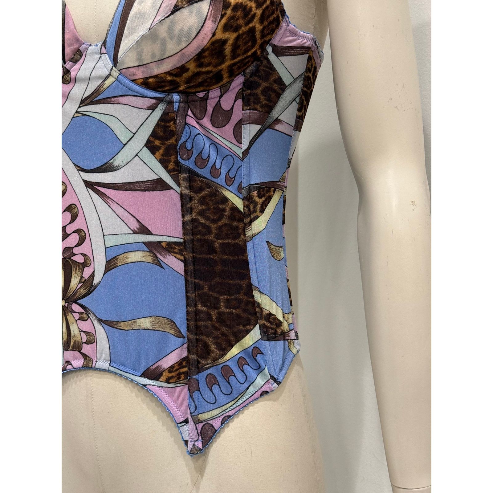 Roberto Cavalli 2000s Roberto Cavalli printed corset top Size L / US 10 / IT 46 - 3 Thumbnail
