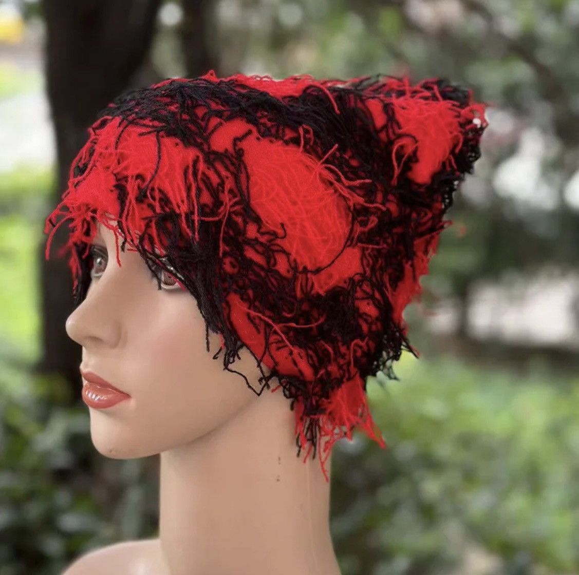 Vintage Distressed Balaclava Beanie Hat Size ONE SIZE - 4 Thumbnail