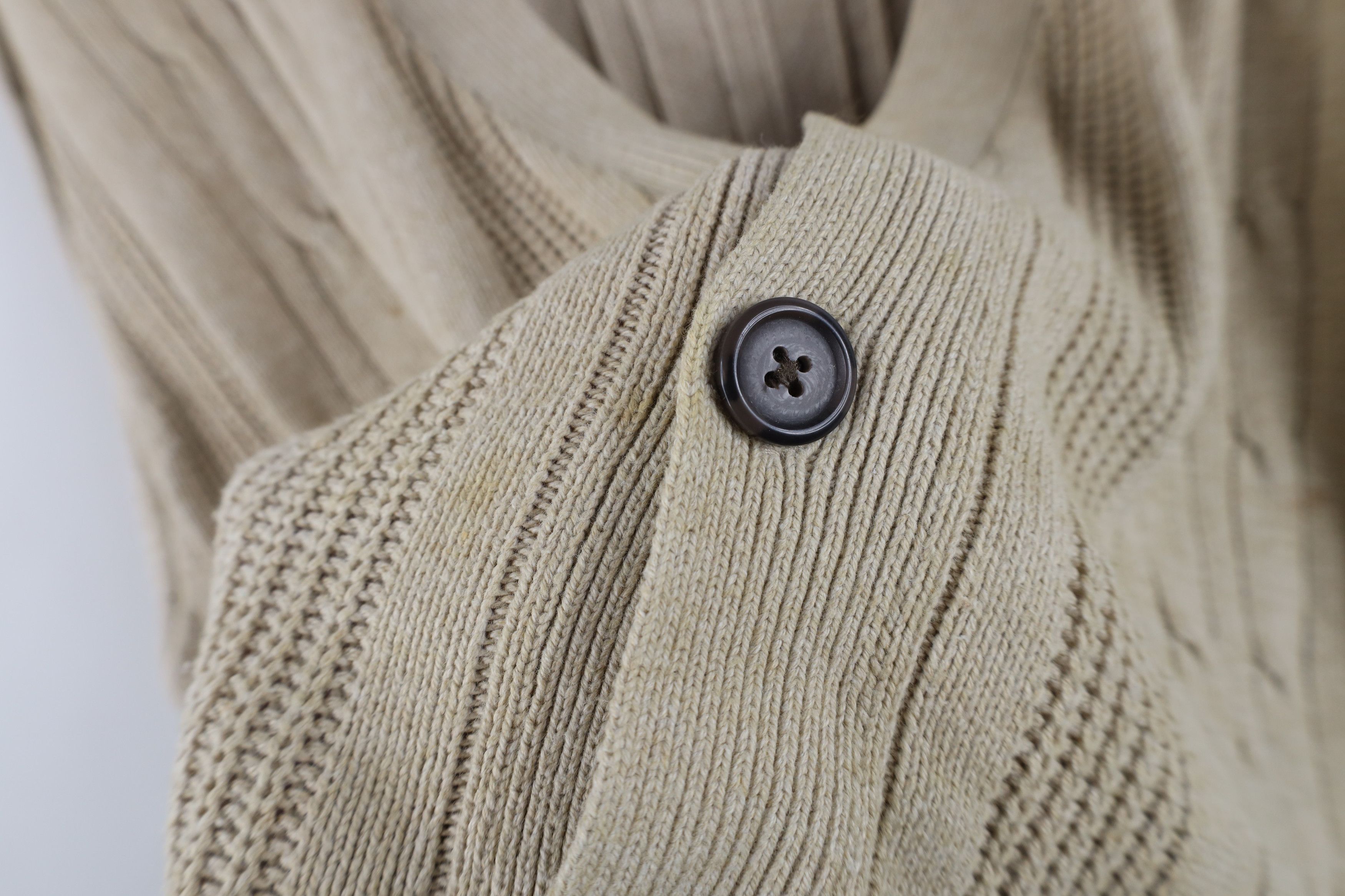 Vintage Vintage 90s Streetwear Chunky Cable Knit Cardigan Sweater Size US XL / EU 56 / 4 - 7 Thumbnail
