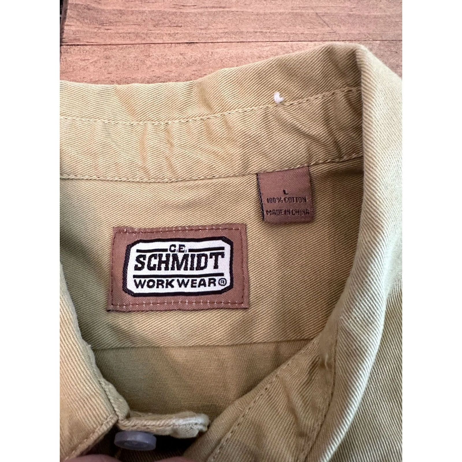 Vintage VINTAGE C.E. Schmidt Work Wear Mens L Pearl Snap Pockets Long Sleeve Twill Western Shirt Size US L / EU 52-54 / 3 - 4 Thumbnail